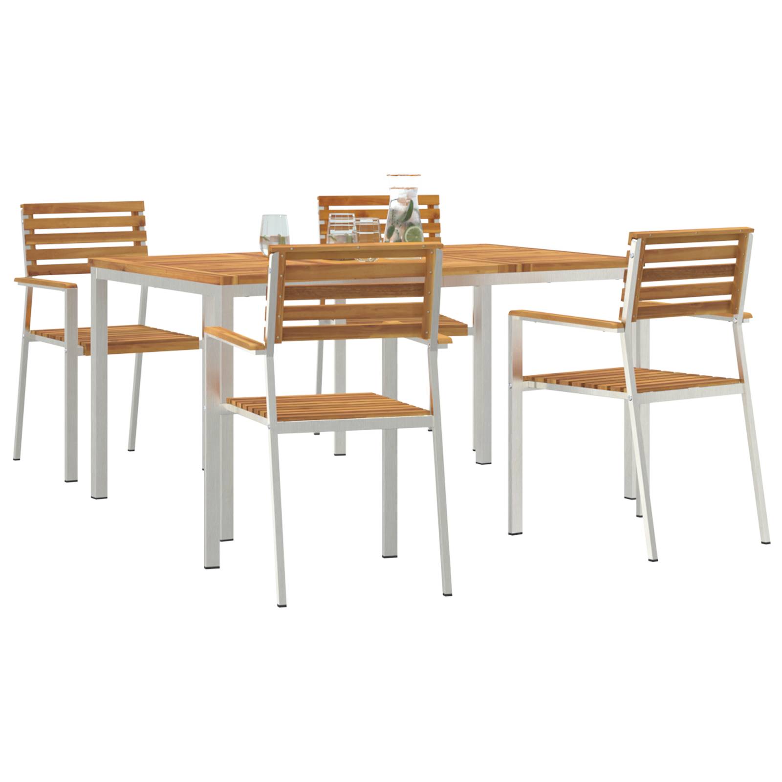 vidaXL 5-teiliges Garten Essset aus Massivholz Akazie