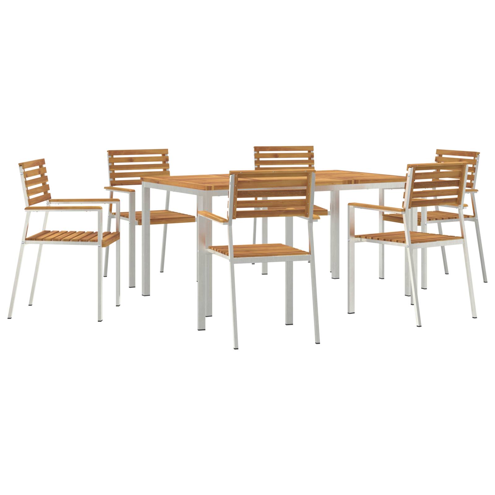 vidaXL 7-teilige Garten Essgruppe Massivholz Akazie