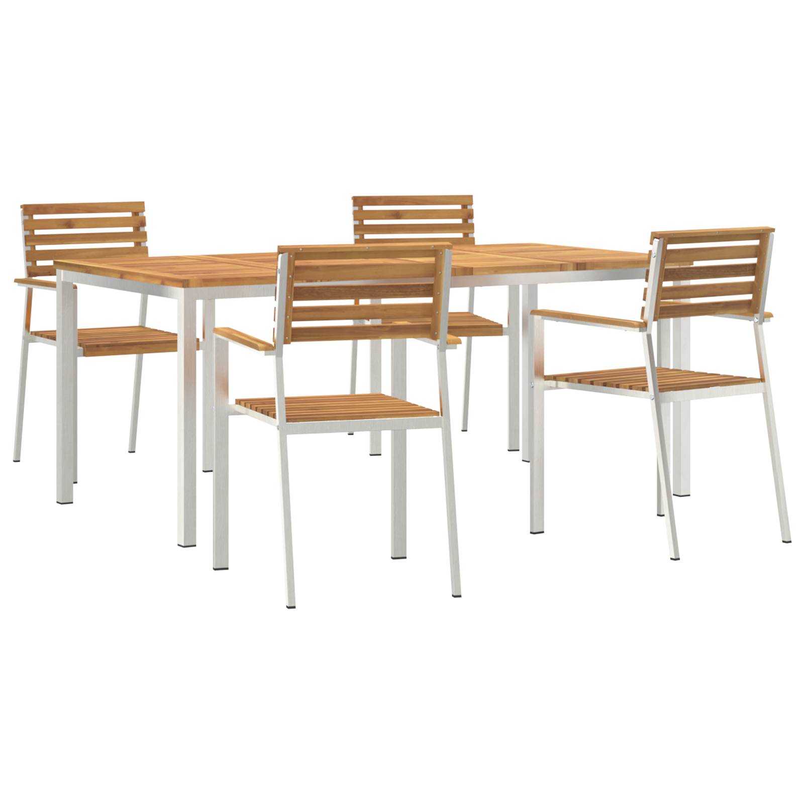 vidaXL 5-teiliges Garten Esszimmer Set aus massivem Akazienholz