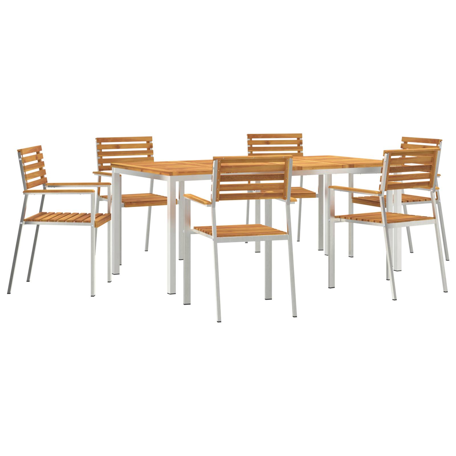 vidaXL 7-teiliges Garten Dining Set Massivholz Akazie