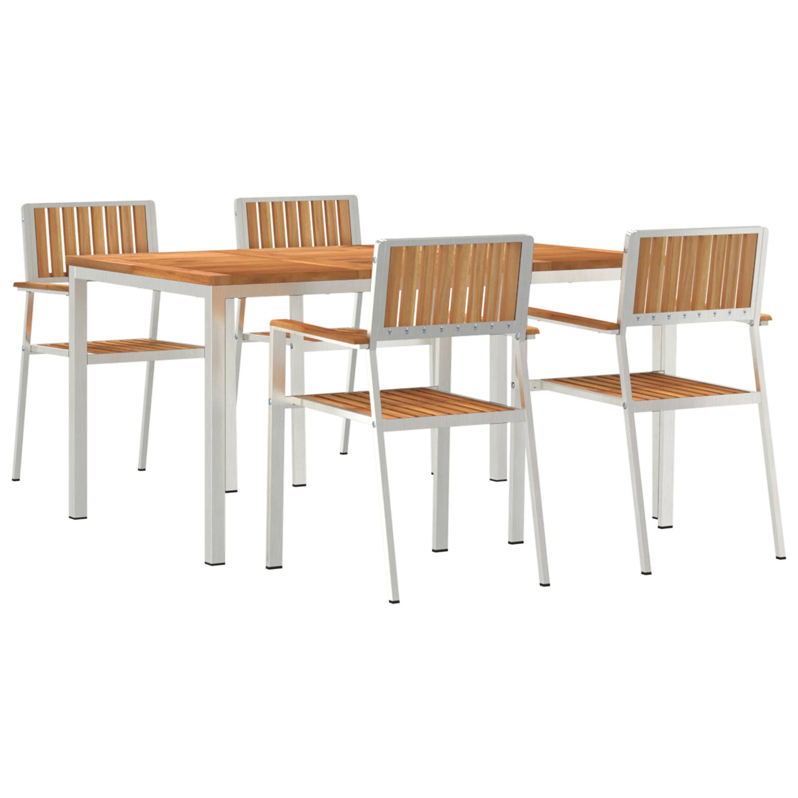 vidaXL 5-teiliges Garten Essset Massivholz Teak