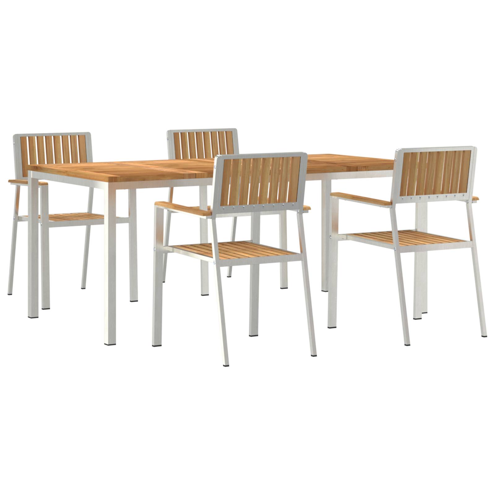 vidaXL 5-teilige Garten Essgruppe aus solidem Teakholz