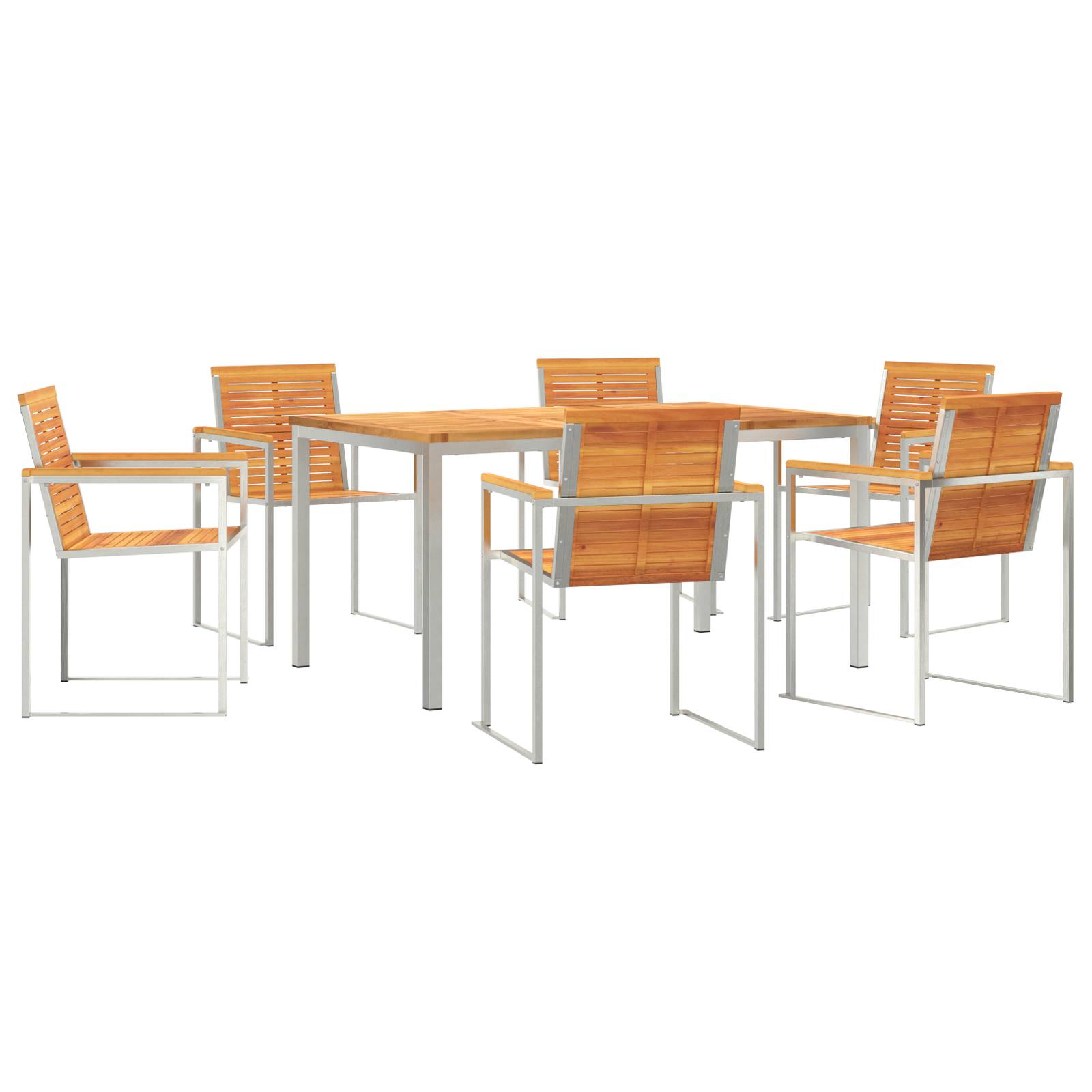 vidaXL 7-teilige Garten Essgruppe Solid Wood Akazie
