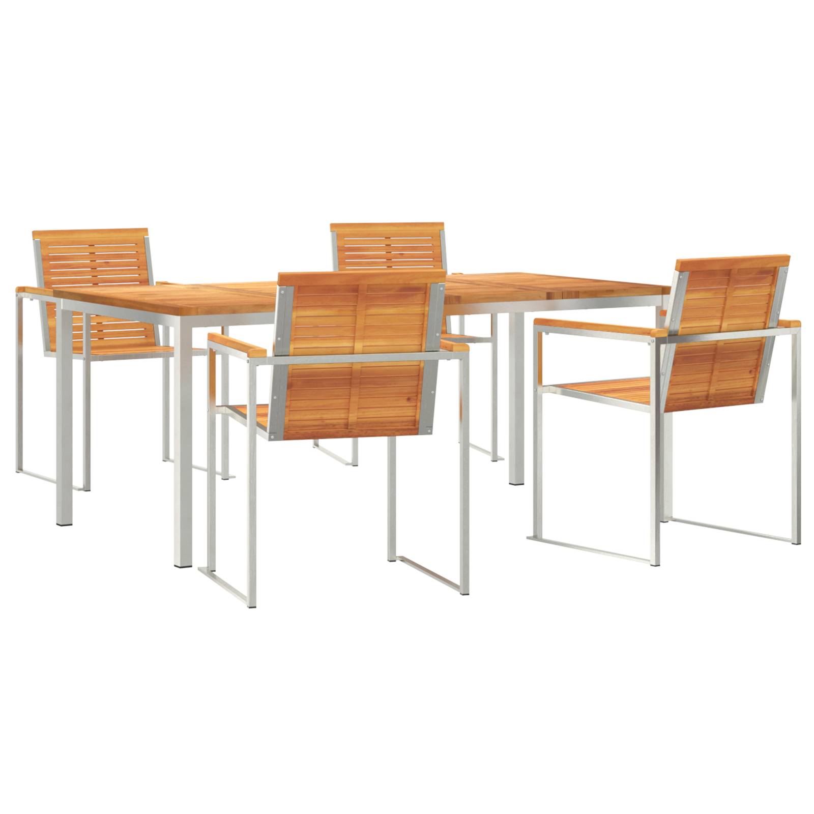 vidaXL 5-teiliges Garten Essgruppen Set aus massivem Akazienholz