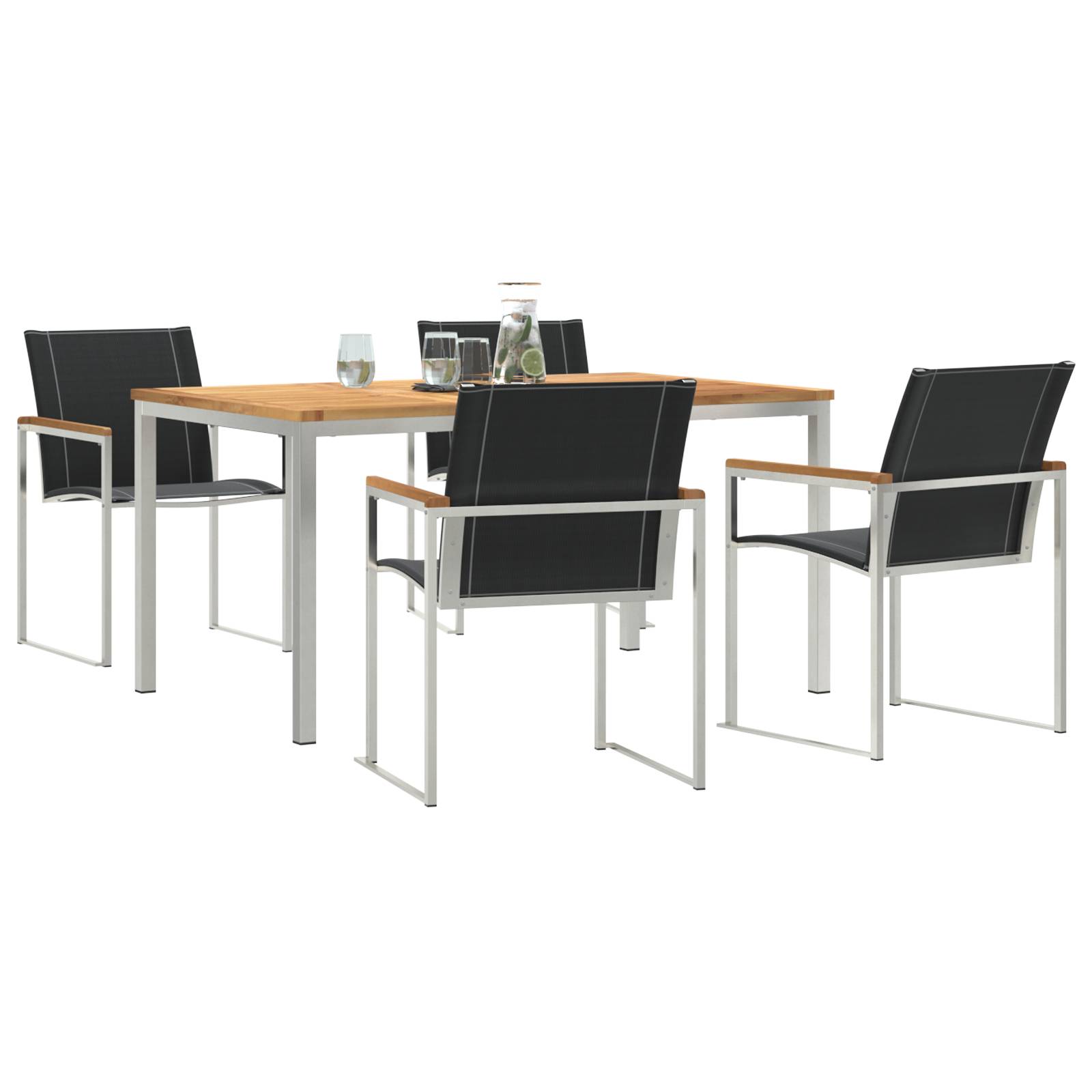 vidaXL 5-teiliges Garten Essgruppe Massivholz Akazie