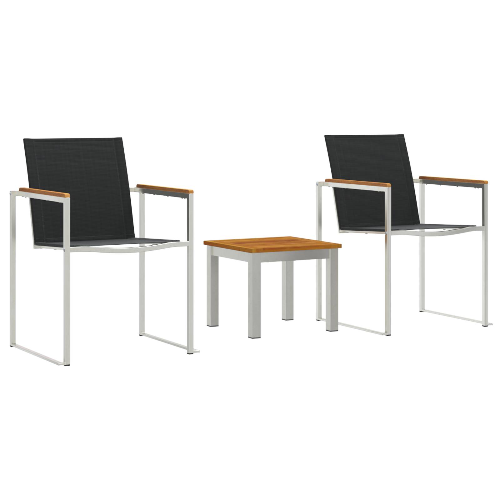 vidaXL Essstühle - 2 Stück. Grau, 60x56x85 cm, aus solidem Akazienholz