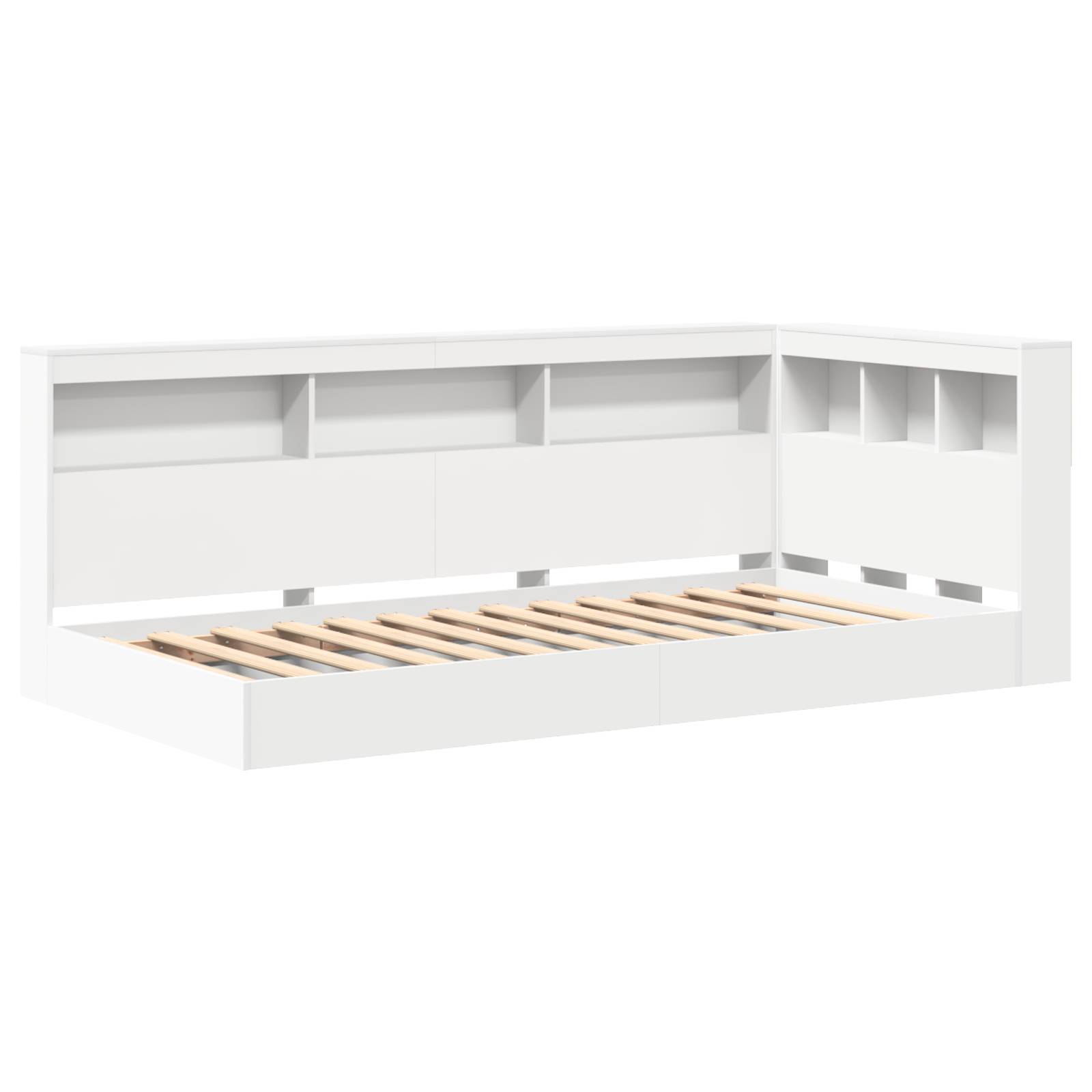 vidaXL Bücherregal Bett Weiß 90x190 cm Hergestelltes Holz