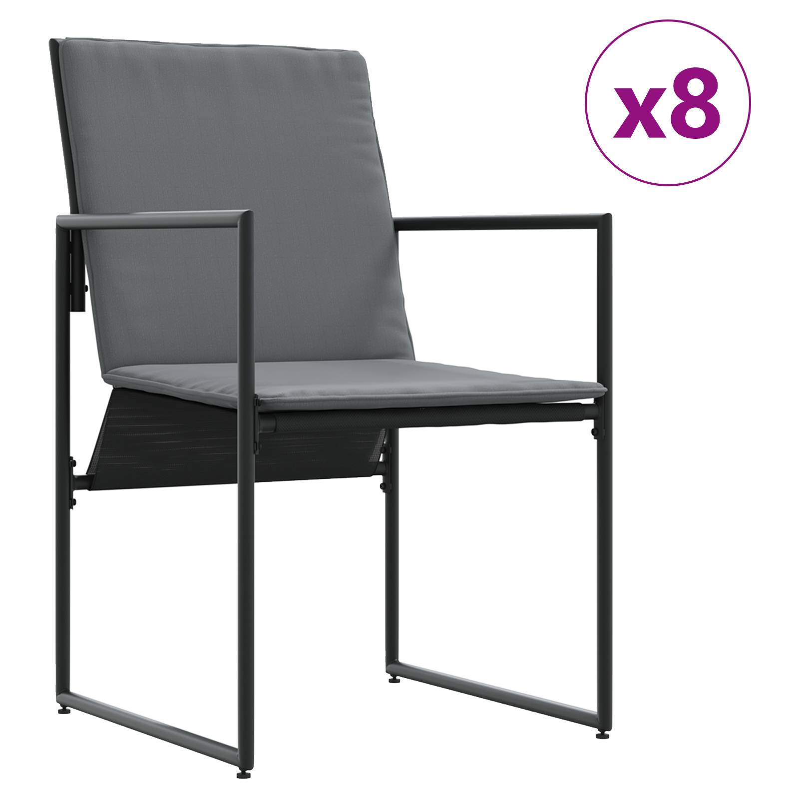 vidaXL 12-tlg. Garten-Essgruppe mit Kissen Stahl und Textilene