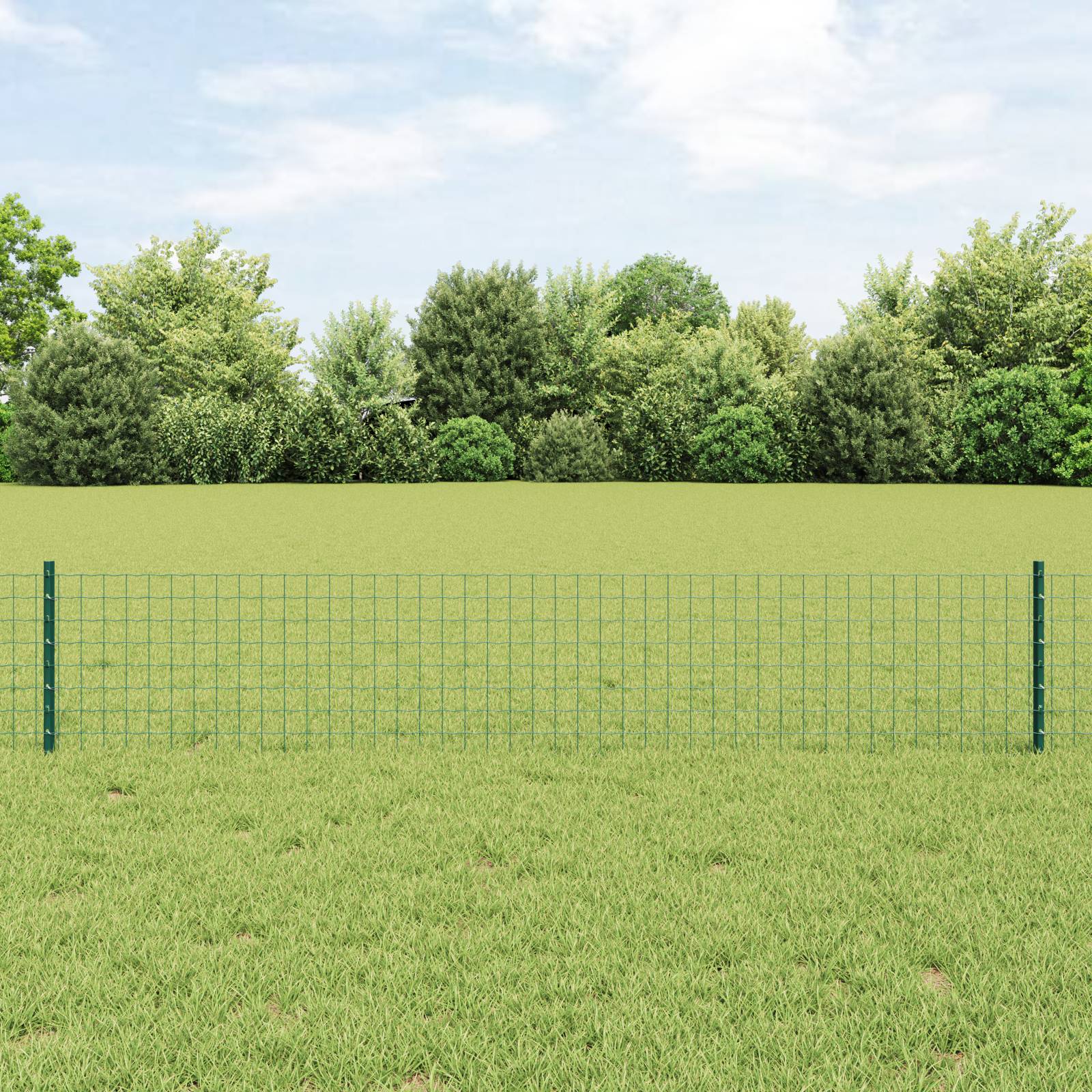 vidaXL Euro Zaun mit 5 U-Pfosten Grün 0.4x10 m Stahl