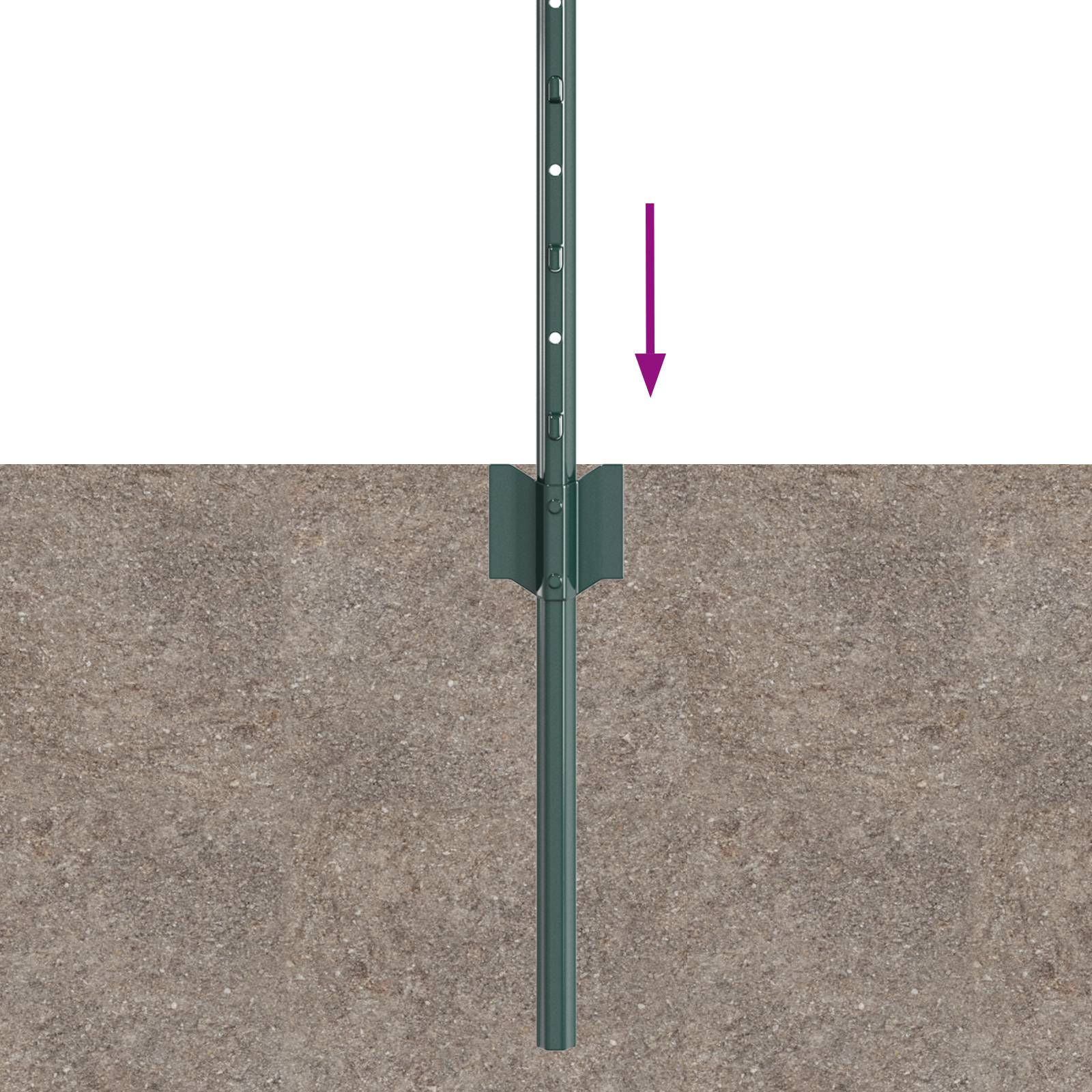 vidaXL Zaunpfosten 44 Stück U-Kanal Grün 100 cm Stahl