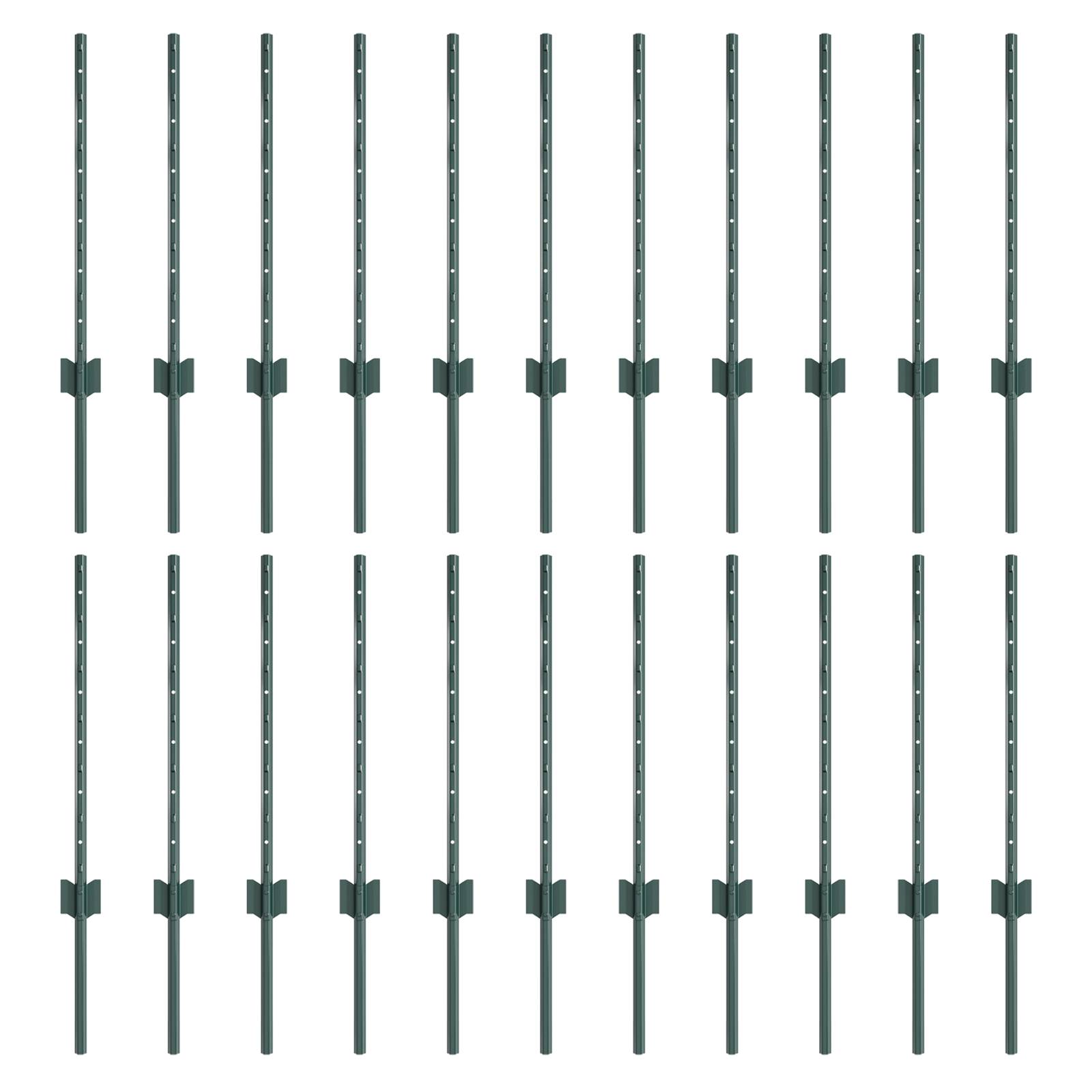 vidaXL Zaunpfosten 22 Stk U-Channel Grün 100 cm Stahl
