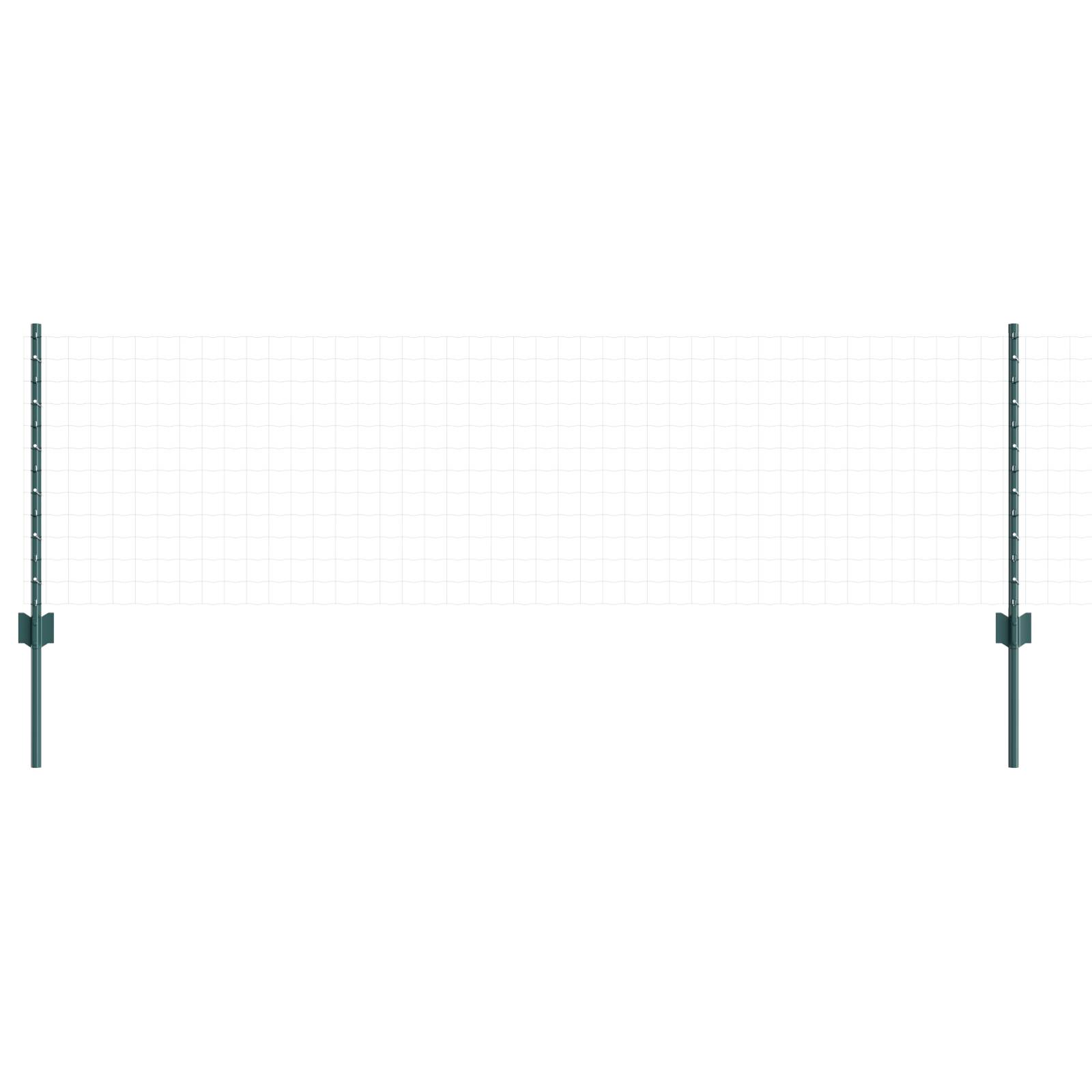 vidaXL Zaunpfosten 44 Stück U-Kanal Grün 100 cm Stahl