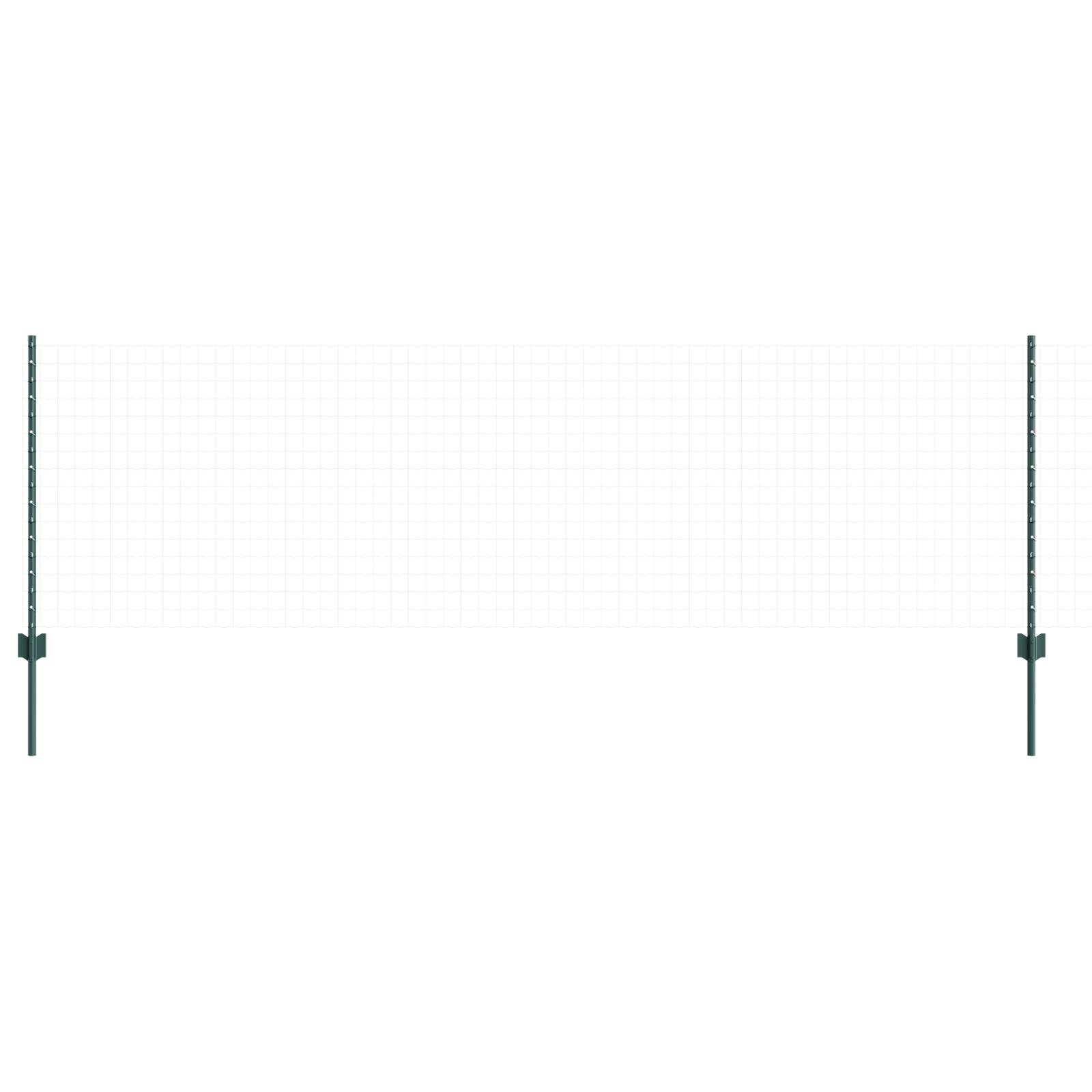vidaXL Zaunpfosten 11 Stück U-Kanal Grün 80 cm Stahl