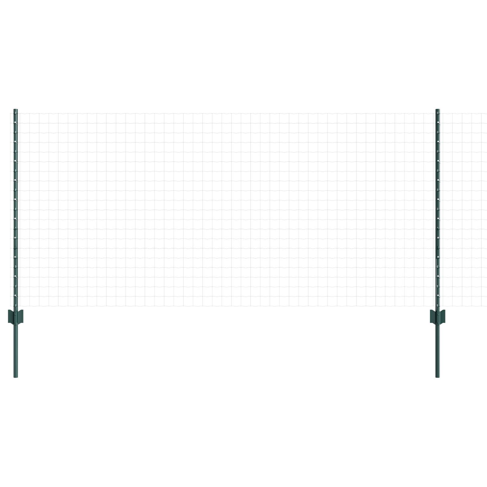 vidaXL Zaunpfosten 11 Stück U-Kanal Grün 100 cm Stahl