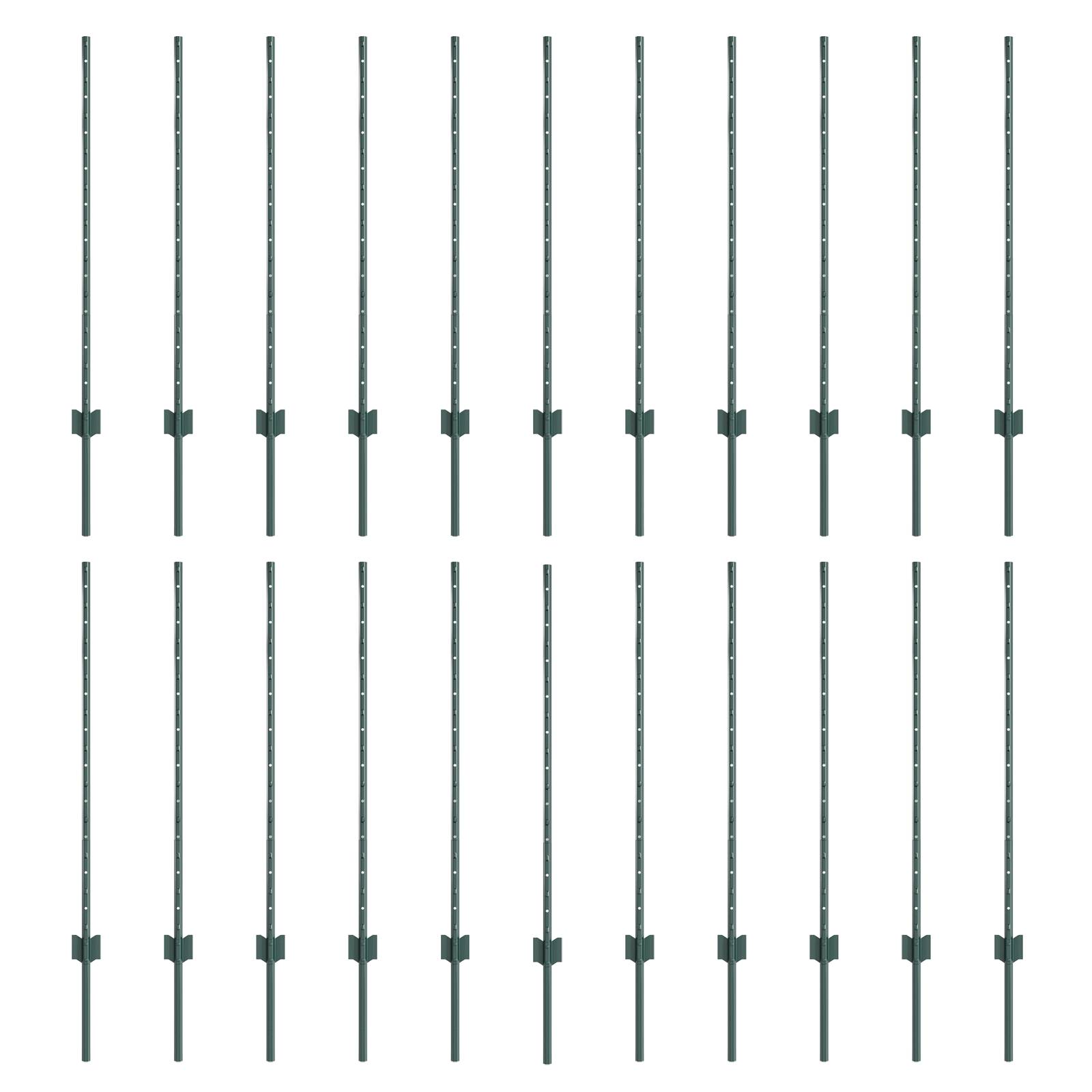vidaXL Zaunpfosten 22 Stk U-Profil Grün 140 cm Stahl