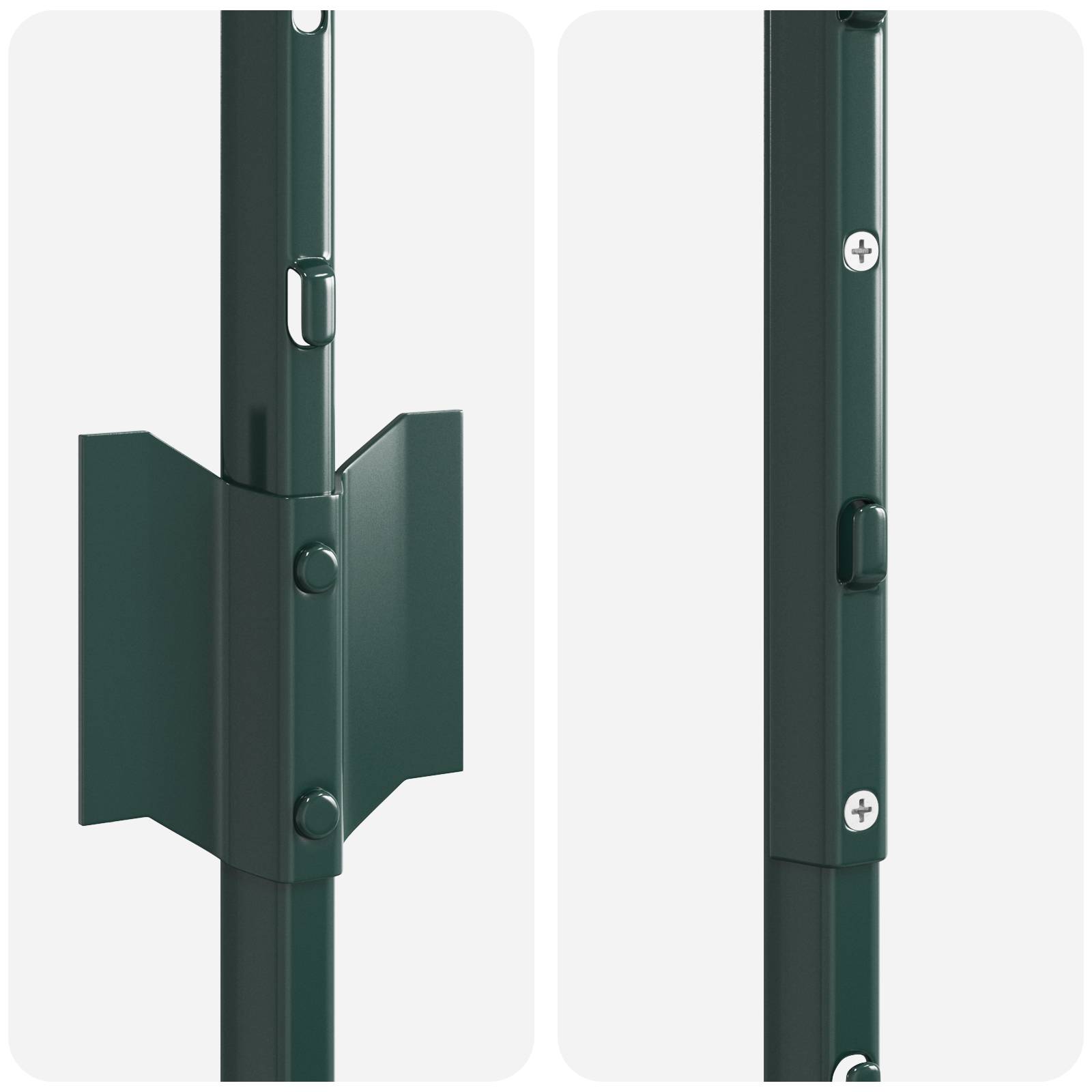 vidaXL Zaunpfosten 11-tlg U-Kanal Grün 160 cm Stahl