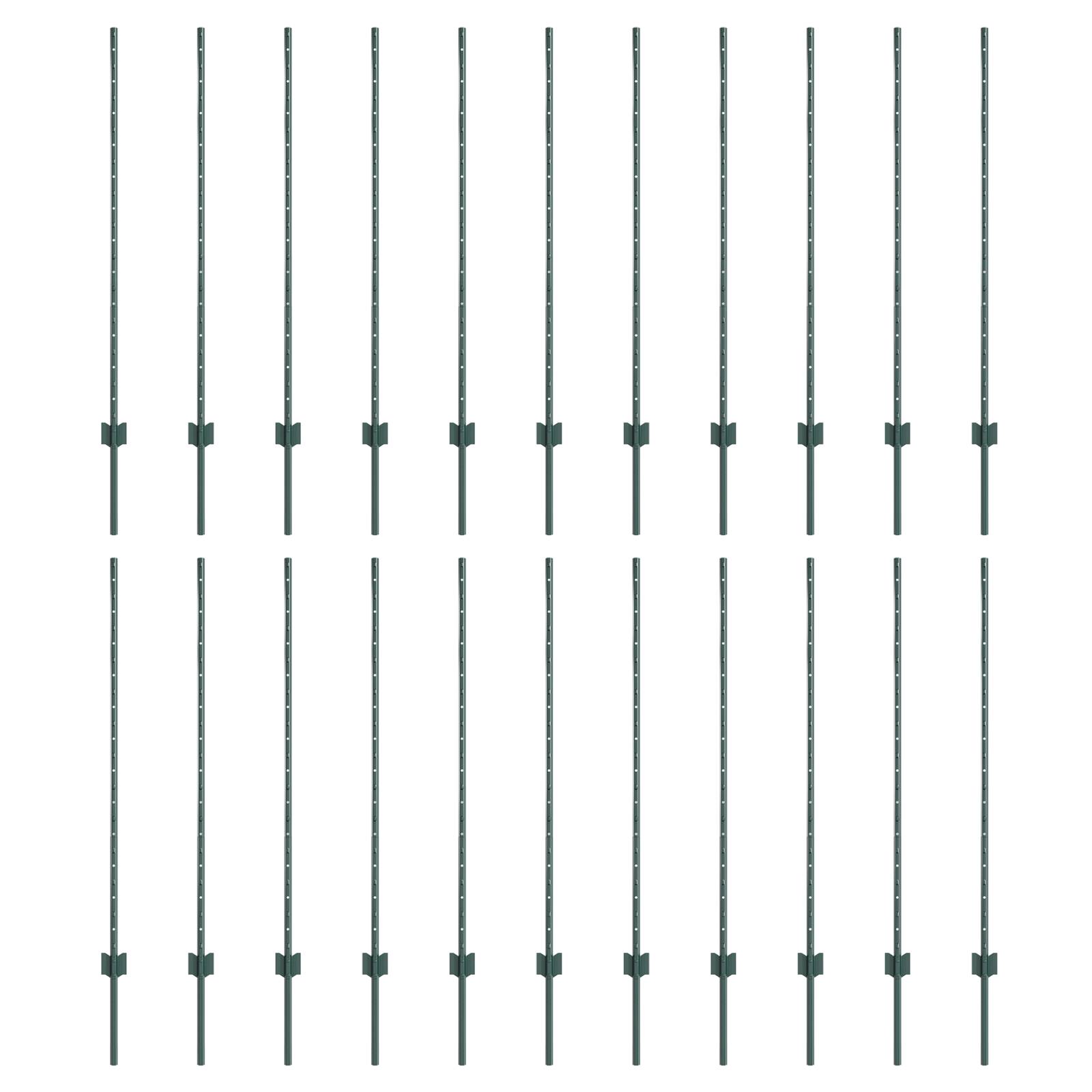 vidaXL Zaunpfähle 22 Stück U-Kanal Grün 160 cm Stahl