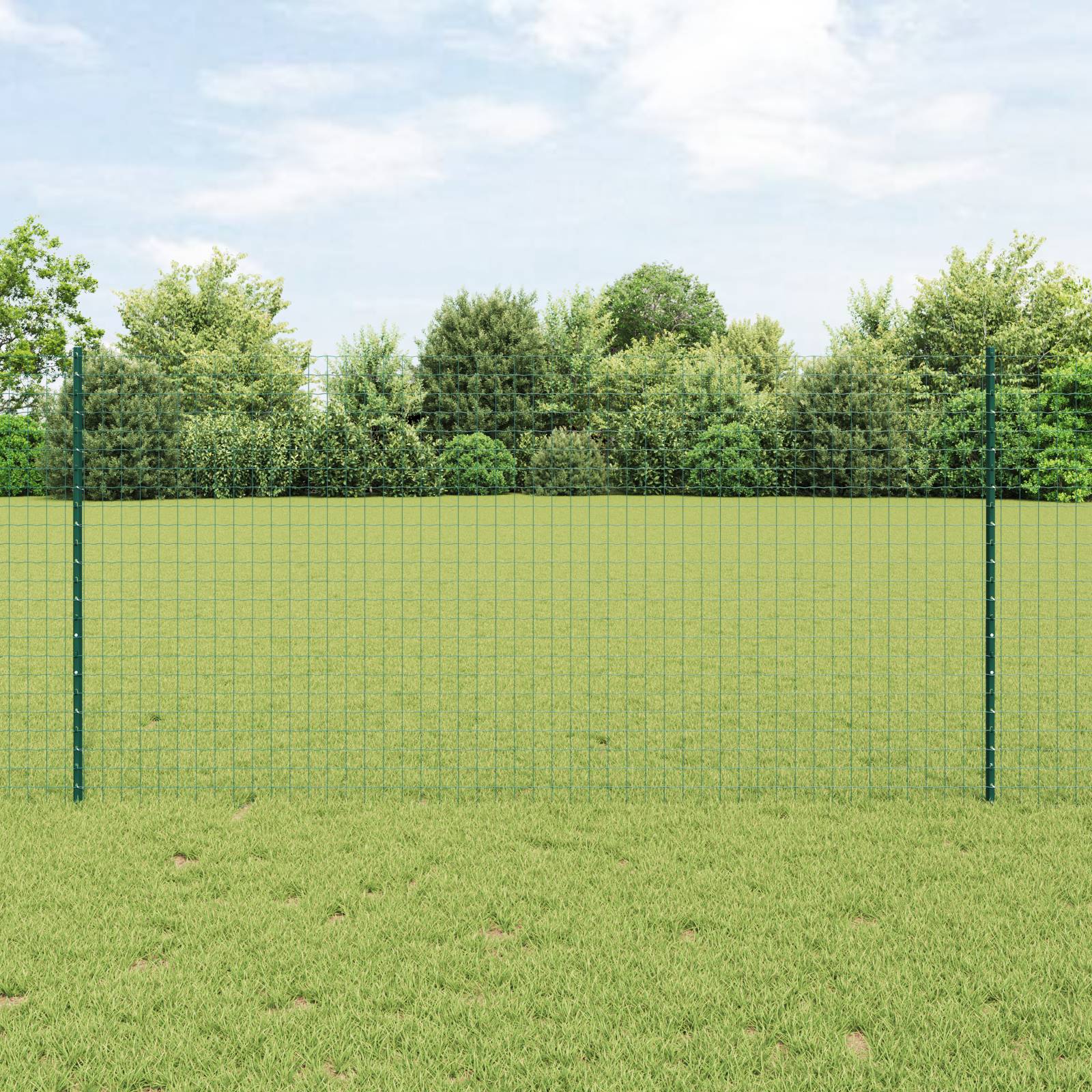 vidaXL Euro Zaun mit 11 U Pfosten Grün 1,2x25 m Stahl