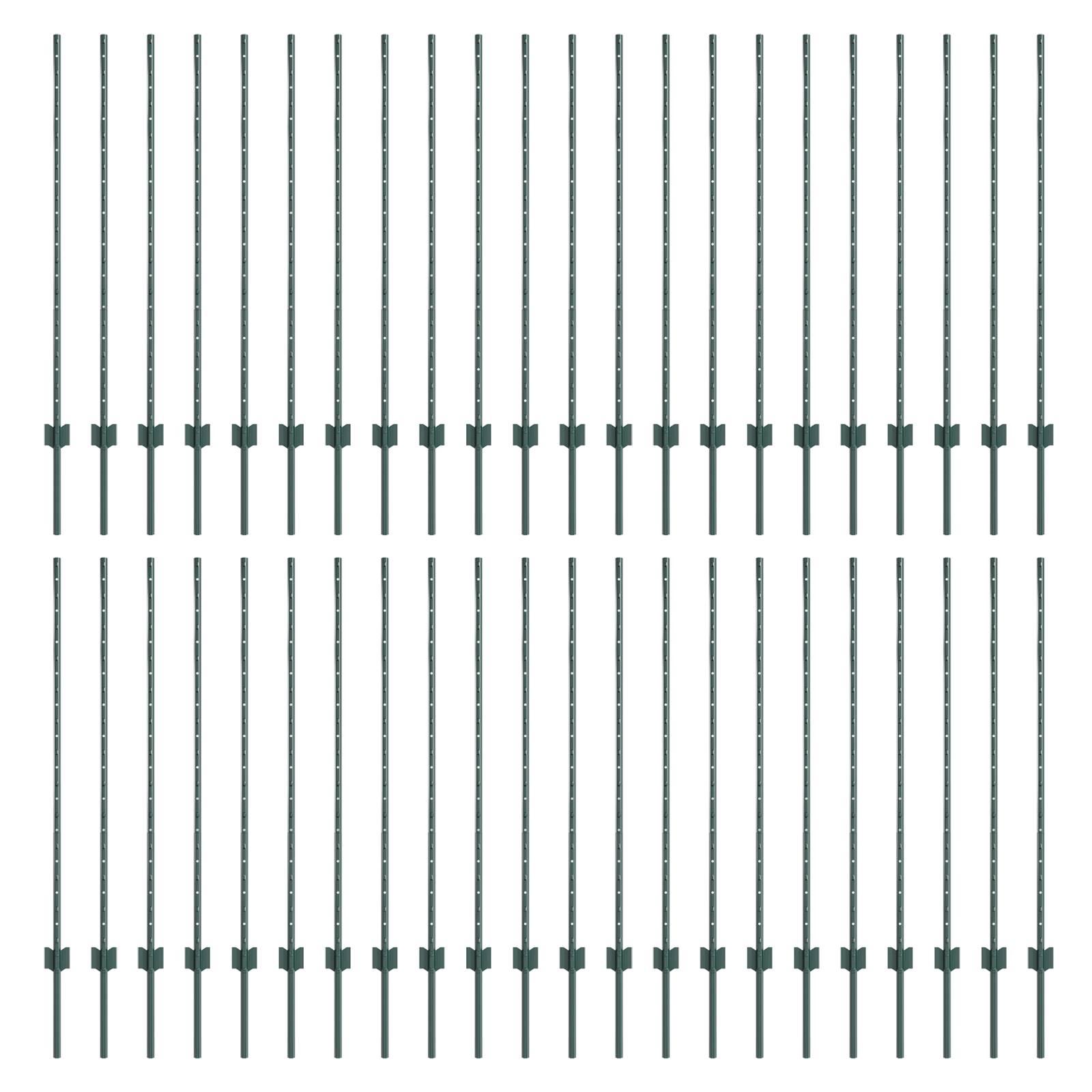 vidaXL Zaunpfosten 44 Stück U-Kanal Grün 160 cm Stahl