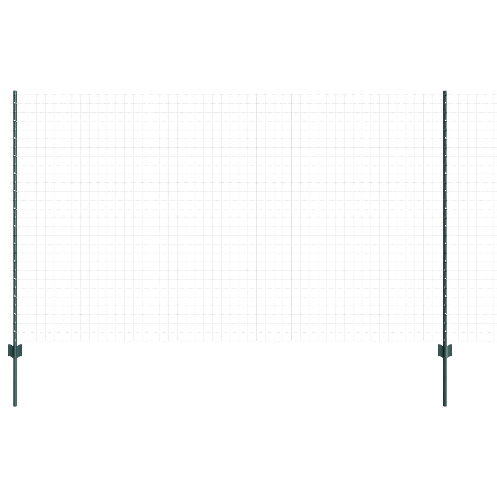 vidaXL Zaunpfosten 22 Stück U-Kanal Grün 180 cm Stahl