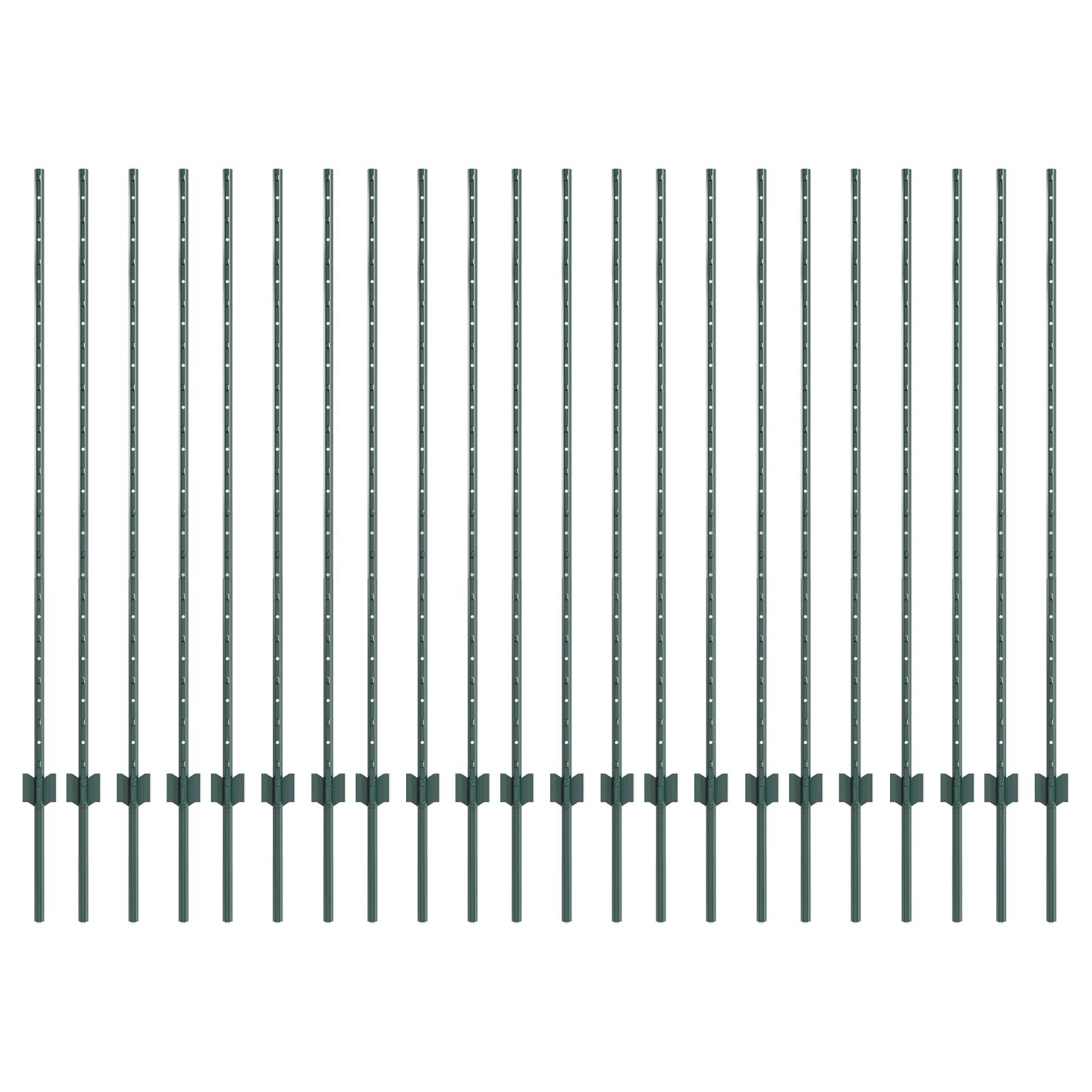 vidaXL Zaunpfosten 22 Stück U-Kanal Grün 180 cm Stahl
