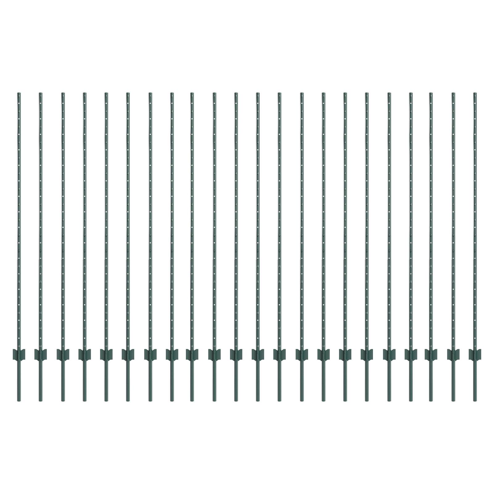 vidaXL Zaunpfosten 22 Stück U-Profil Grün 200 cm Stahl