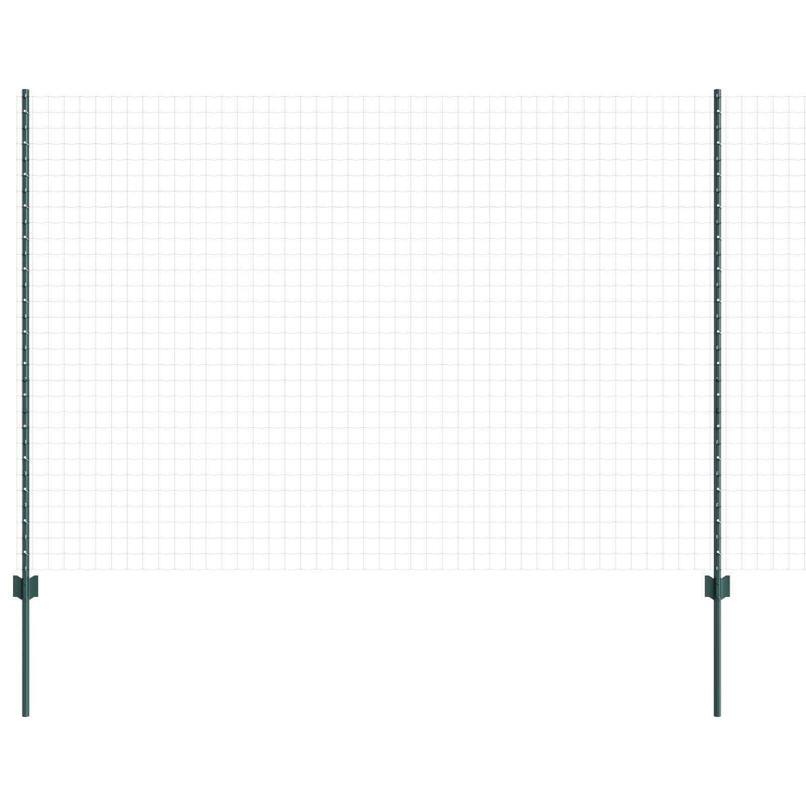 vidaXL Zaunpfosten 11-tlg U-Kanal Grün 160 cm Stahl