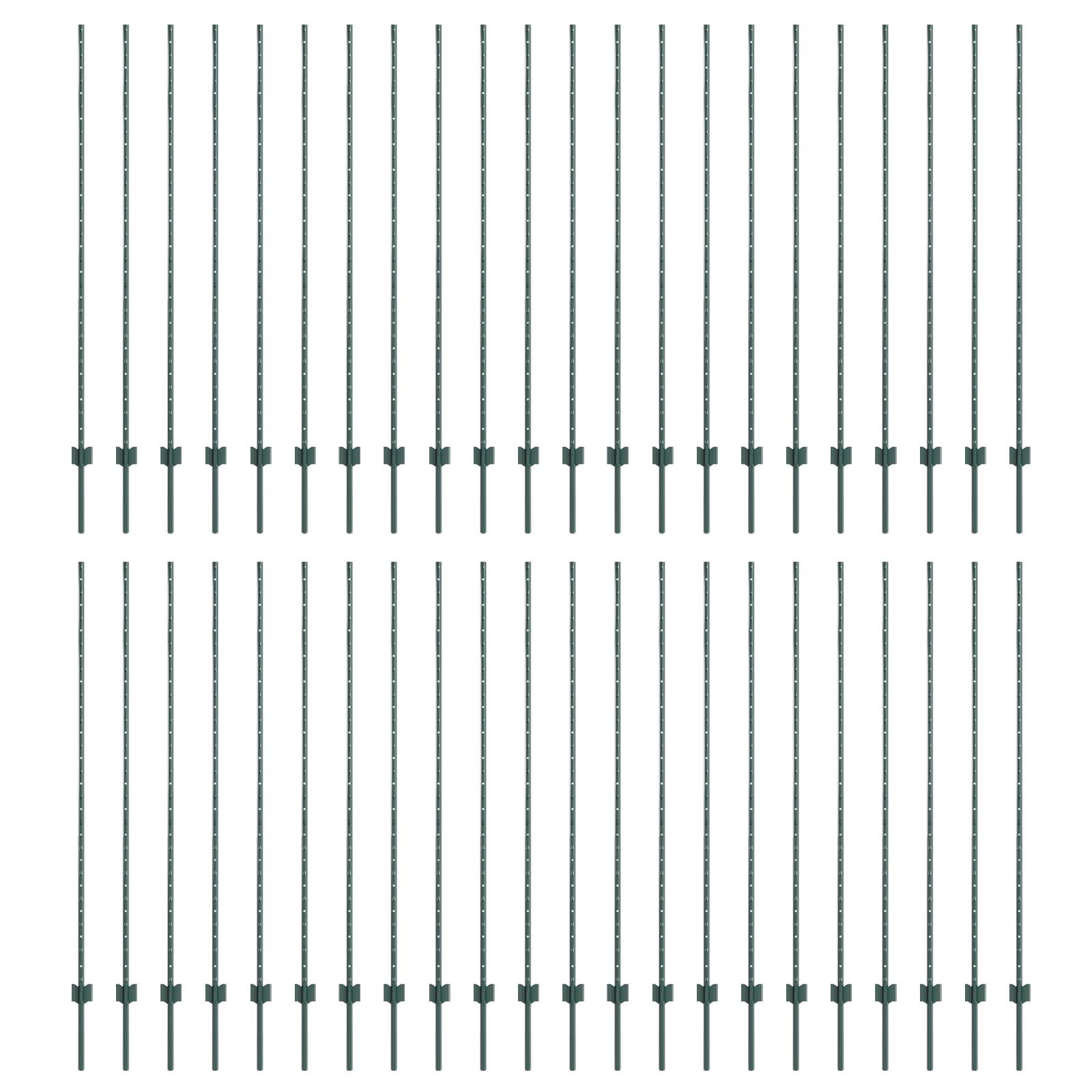 vidaXL Zaunpfosten 44 pcs U-Kanal Grün 200 cm Stahl