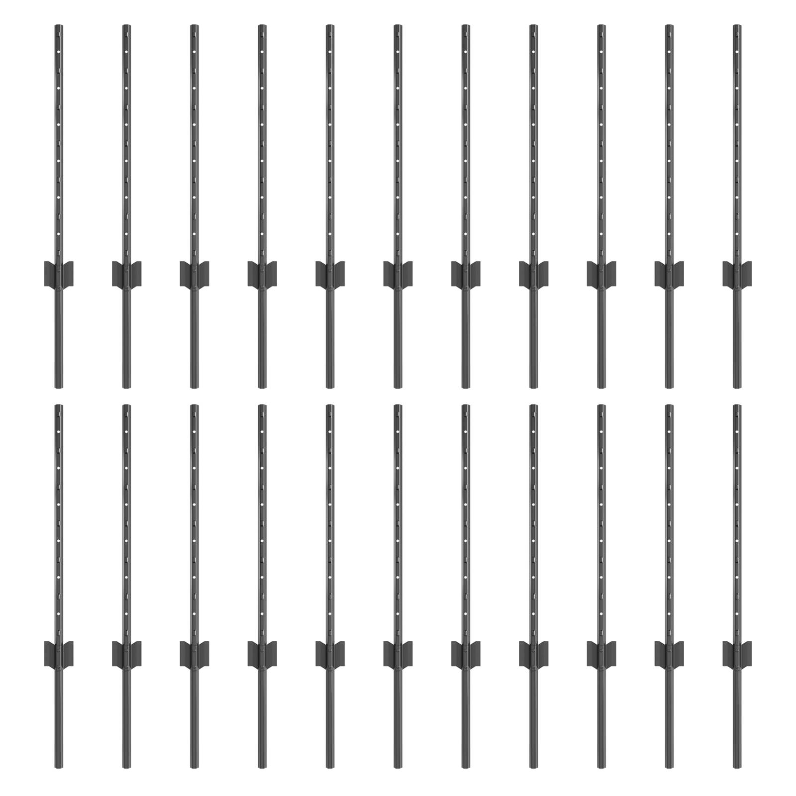vidaXL Zaunpfosten 22 Stk U-Profil Grau 100 cm Stahl