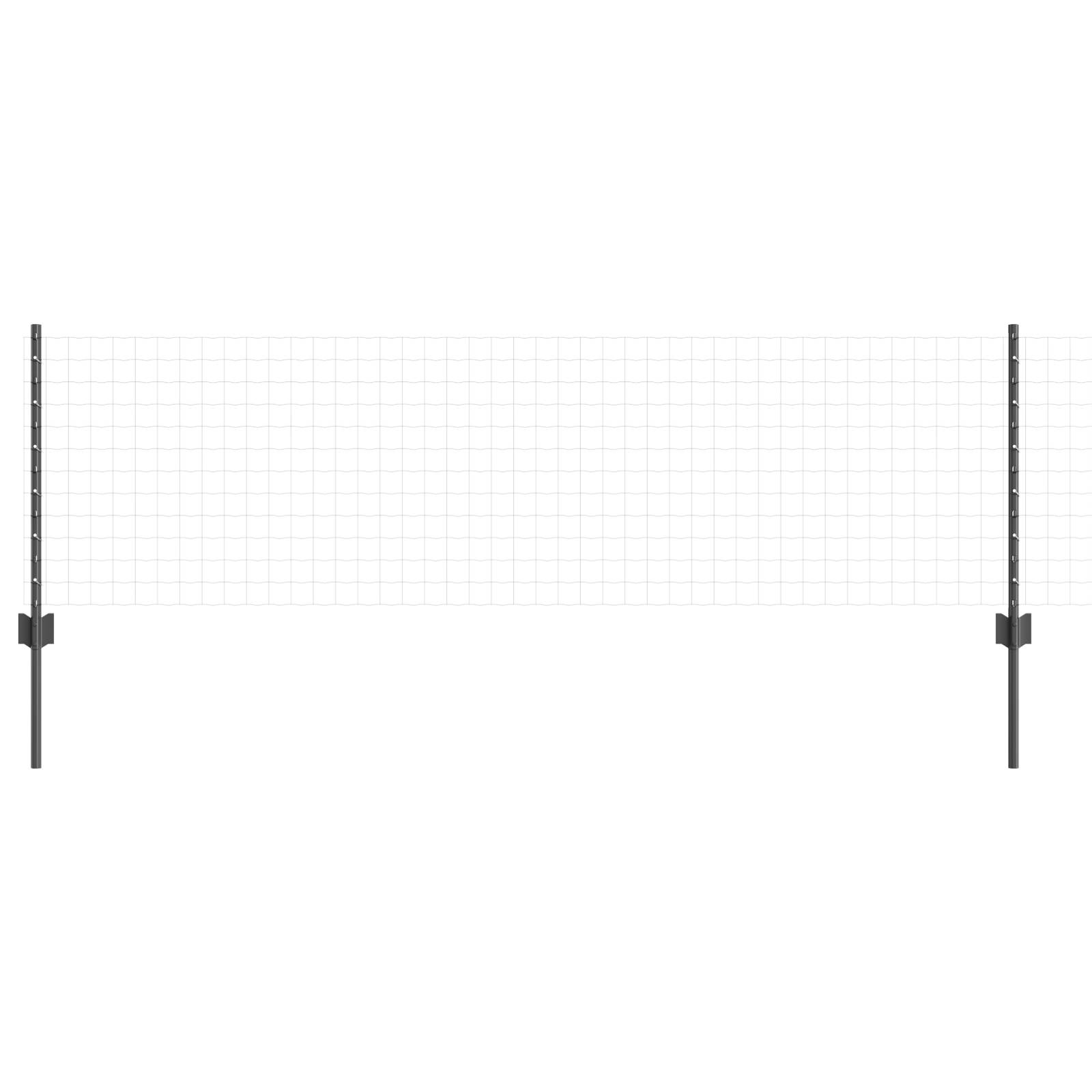 vidaXL Zaunpfosten 11 Stück U-Kanal Grau 60 cm Stahl