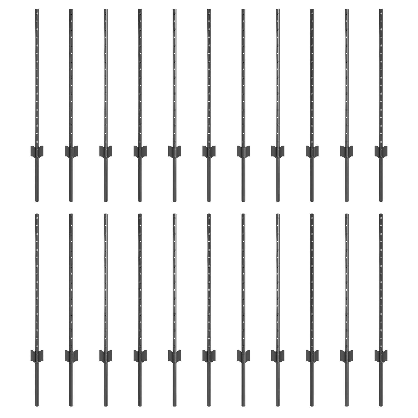 vidaXL Zaunpfosten 22 Stück U-Kanal Grau 120 cm Stahl
