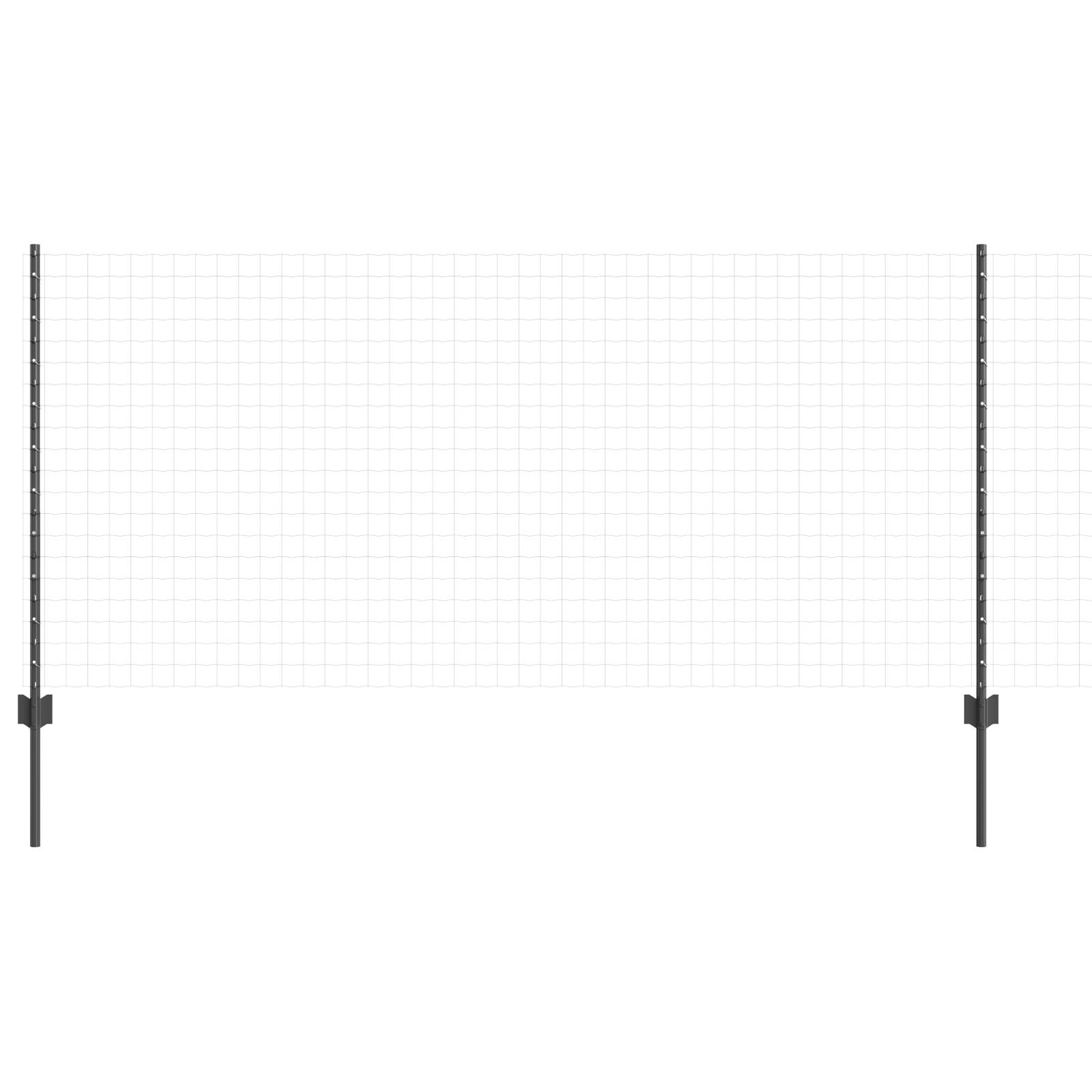 vidaXL Zaunpfosten 44 Stück U-Kanal Grau 140 cm Stahl