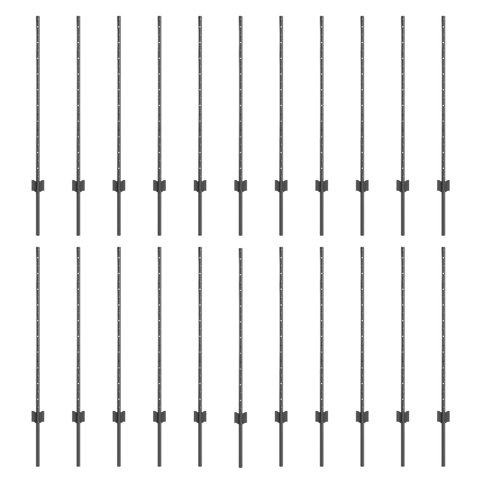 vidaXL Zaunpfosten 44 Stück U-Kanal Grau 140 cm Stahl