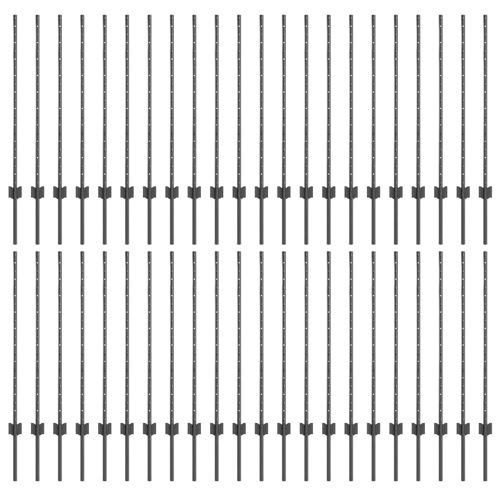 vidaXL Zaunpfosten 88 Stk U-Kanal Grau 140 cm Stahl