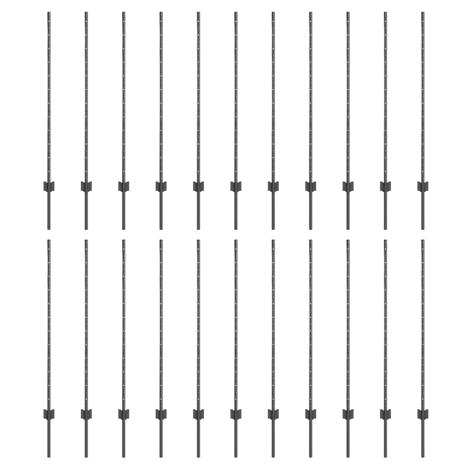 vidaXL Zaunpfosten 44 Stk U-Kanal Grau 160 cm Stahl