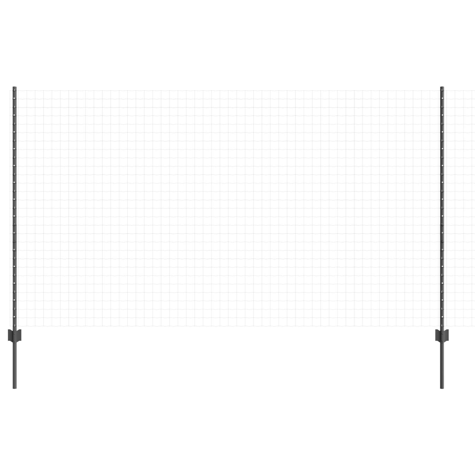 vidaXL Zaunpfosten 22 Stk. U-Kanal Grau 140 cm Stahl