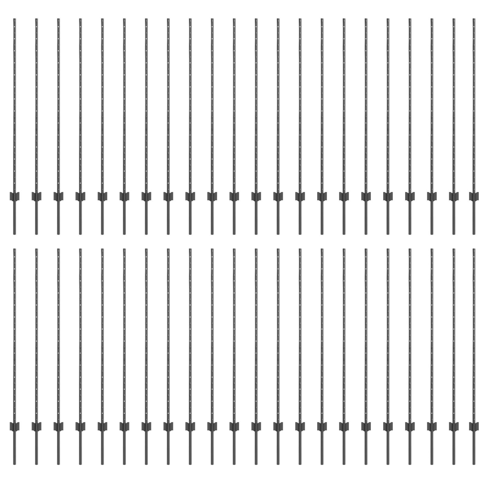 vidaXL Zaunpfosten 88 Stk U-Kanal Grau 180 cm Stahl