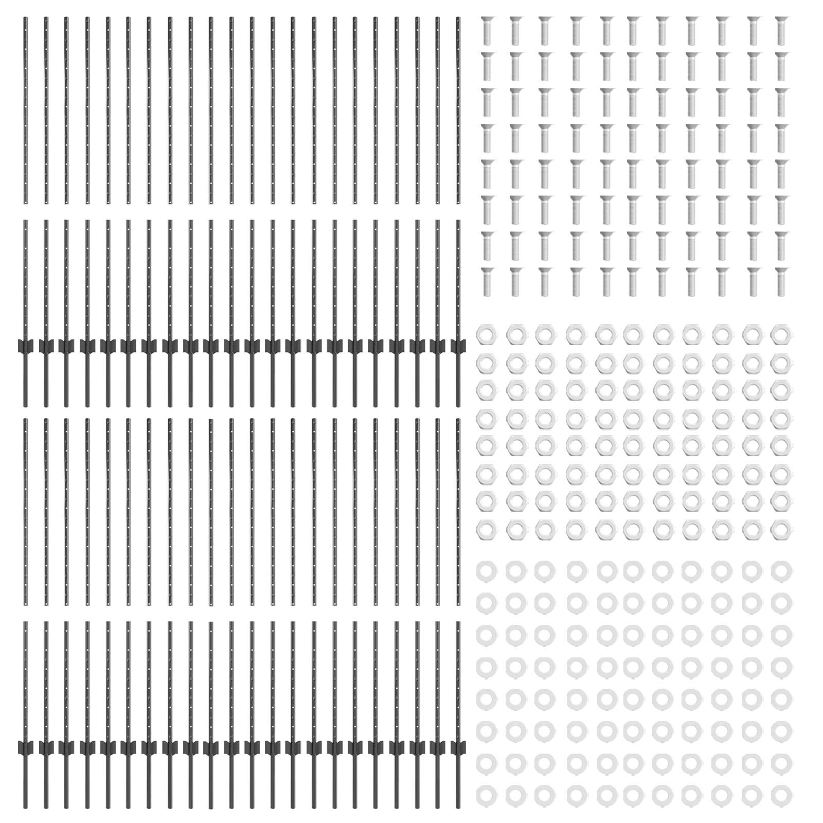 vidaXL Zaunpfosten 88 Stk U-Kanal Grau 180 cm Stahl
