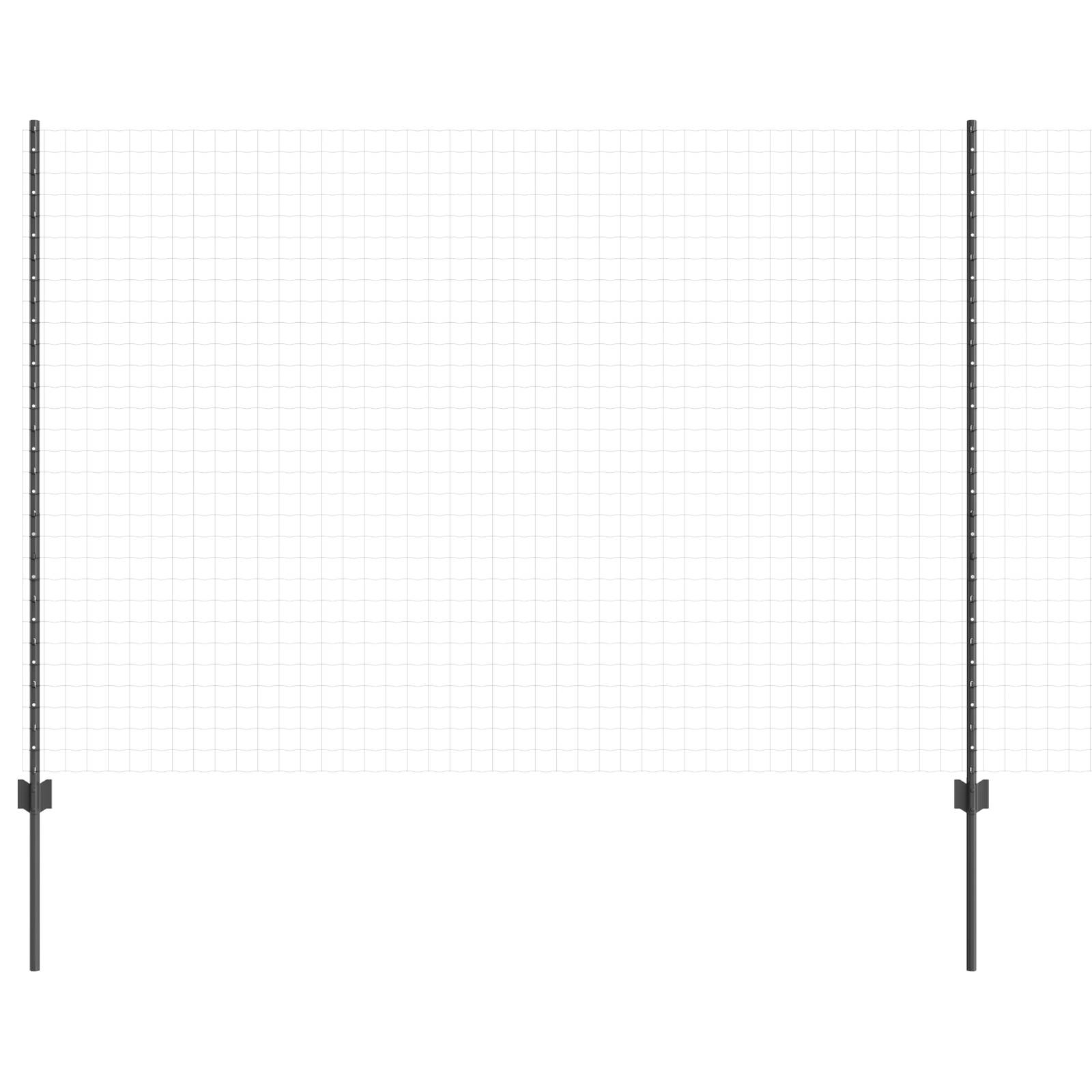 vidaXL Zaunpfosten 44 Stück U-Kanal Grau 200 cm Stahl