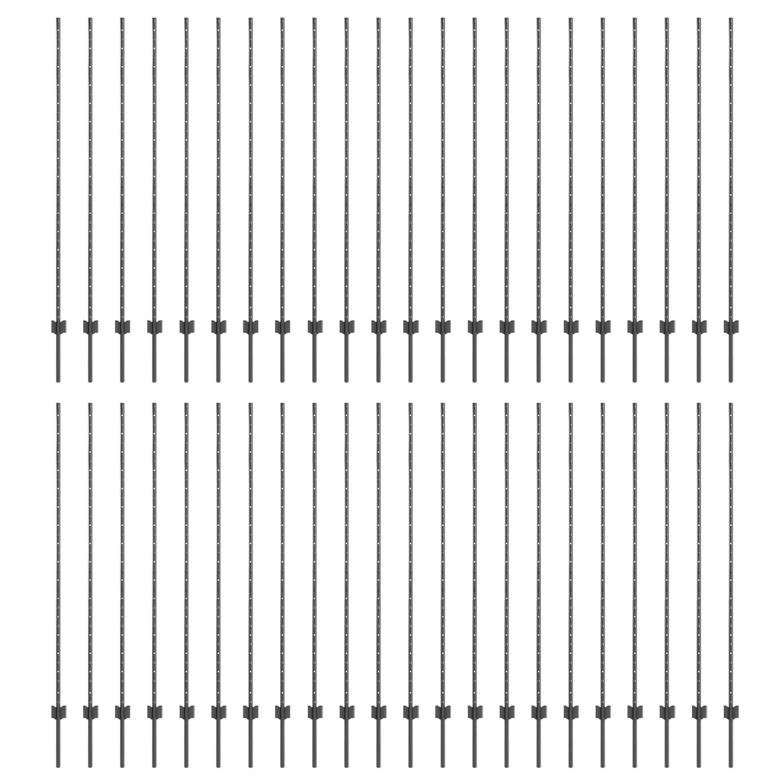 vidaXL Zaunpfosten 88 stk U-Kanal Grau 200 cm Stahl
