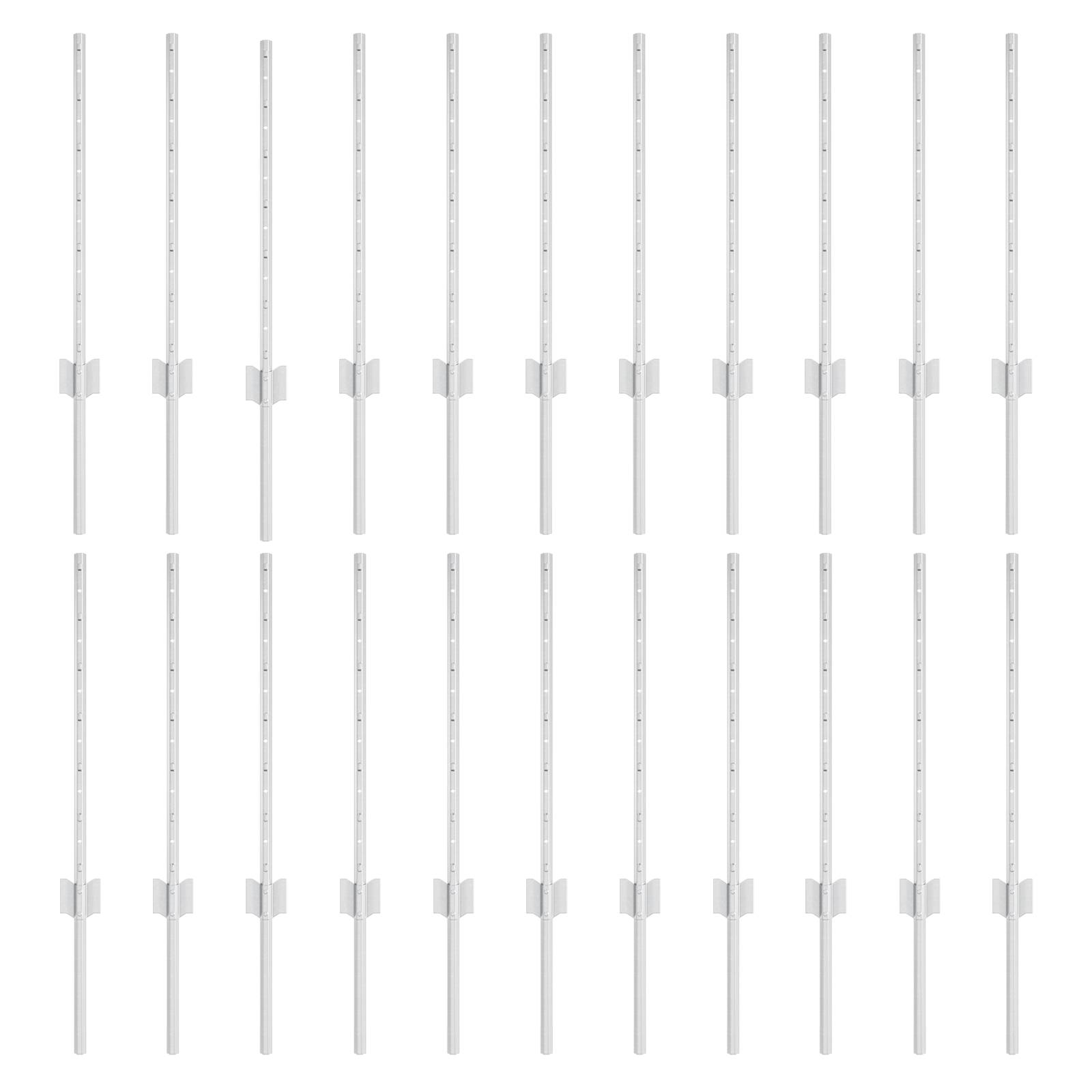 vidaXL Zaunpfosten 22 Stück U-Kanal Silber 100 cm Stahl