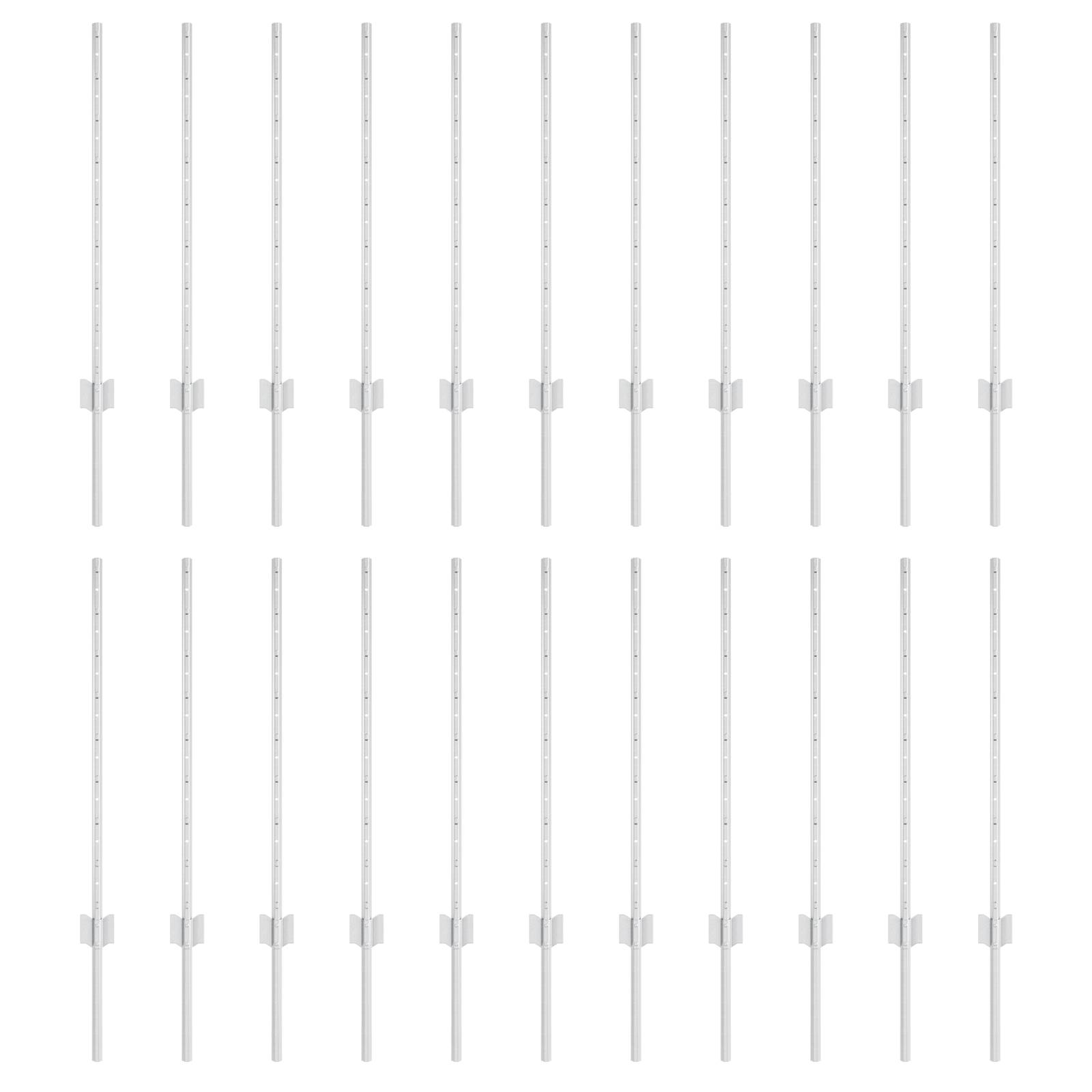 vidaXL Zaunpfosten 22 Stück U-Kanal Silber 120 cm Stahl