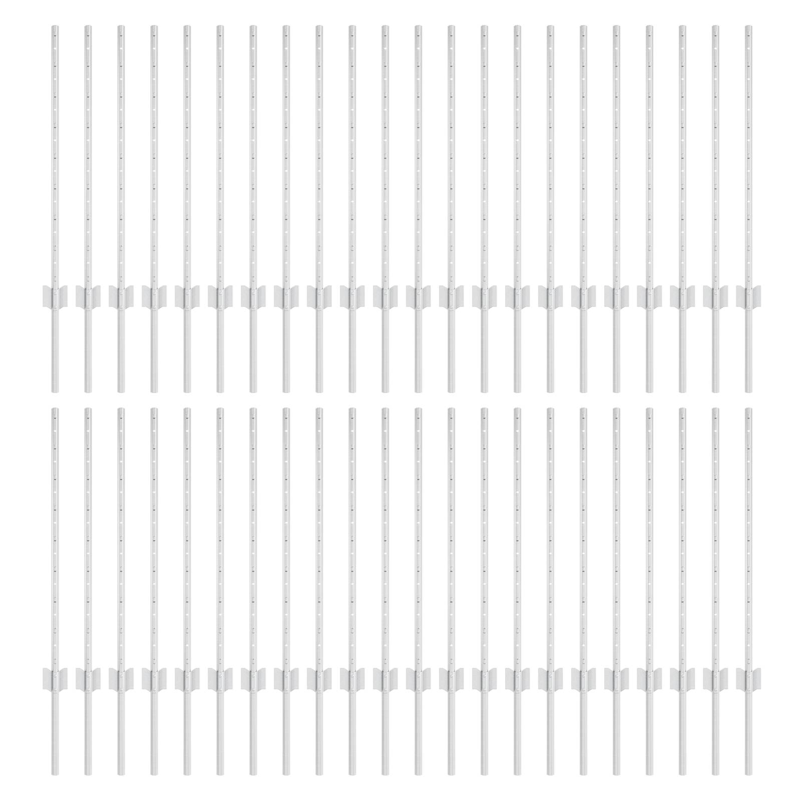 vidaXL Zaunpfosten 44 Stück U-Kanal Silber 120 cm Stahl