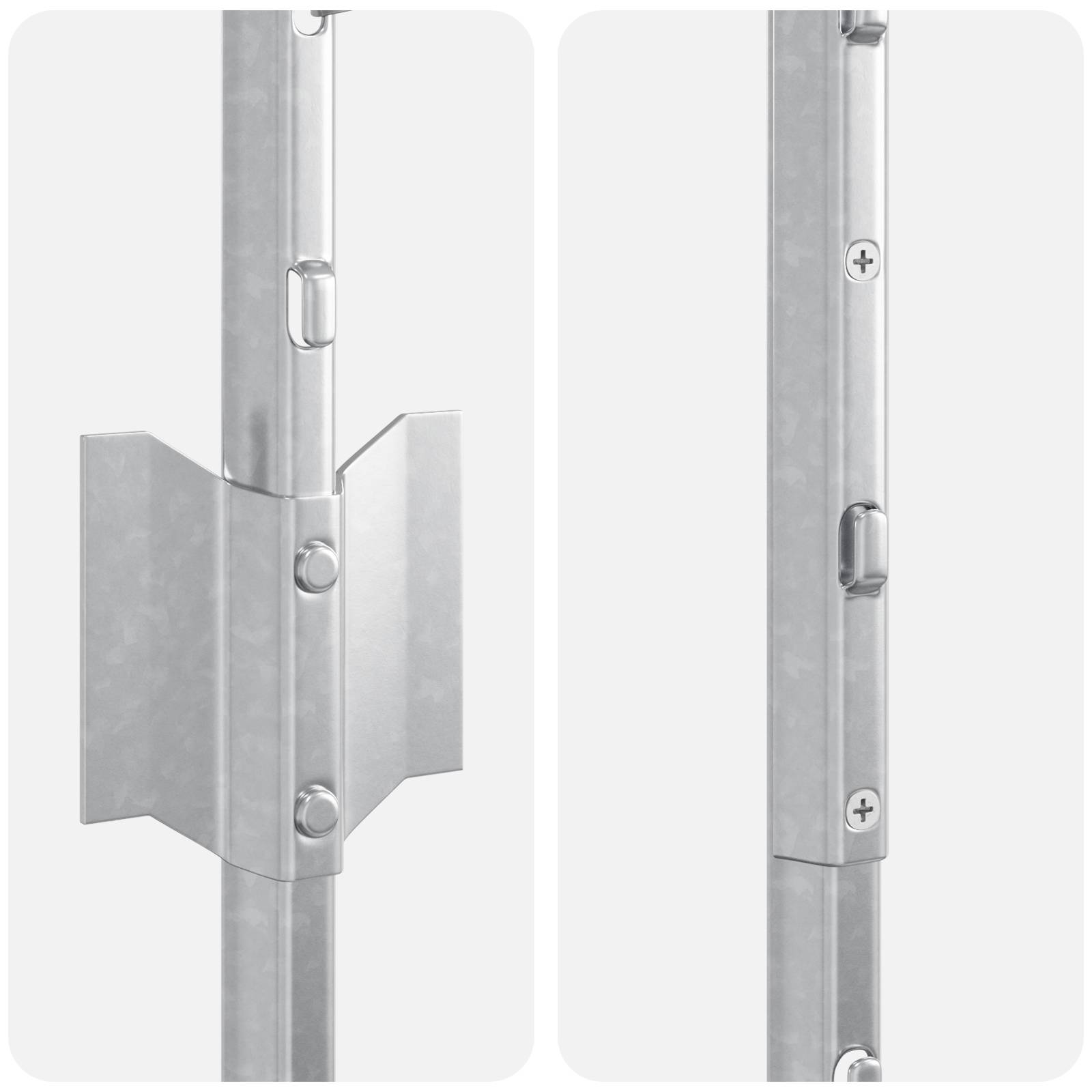 vidaXL Zaunpfosten 44 Stück U-Kanal Silber 140 cm Stahl