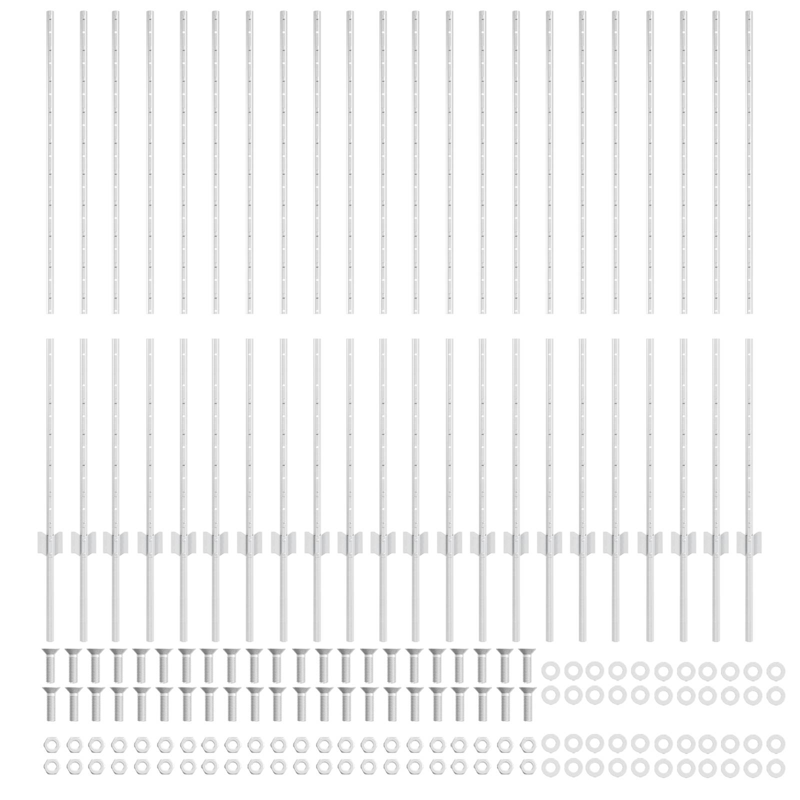 vidaXL Zaunpfosten 44 Stück U-Kanal Silber 180 cm Stahl