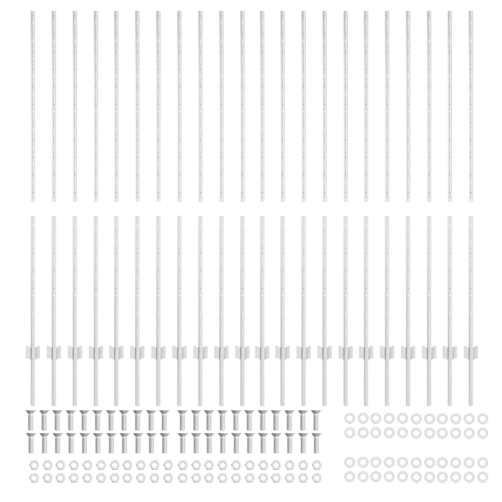 vidaXL Zaunpfosten 44 Stück U-Kanal Silber 200 cm Stahl