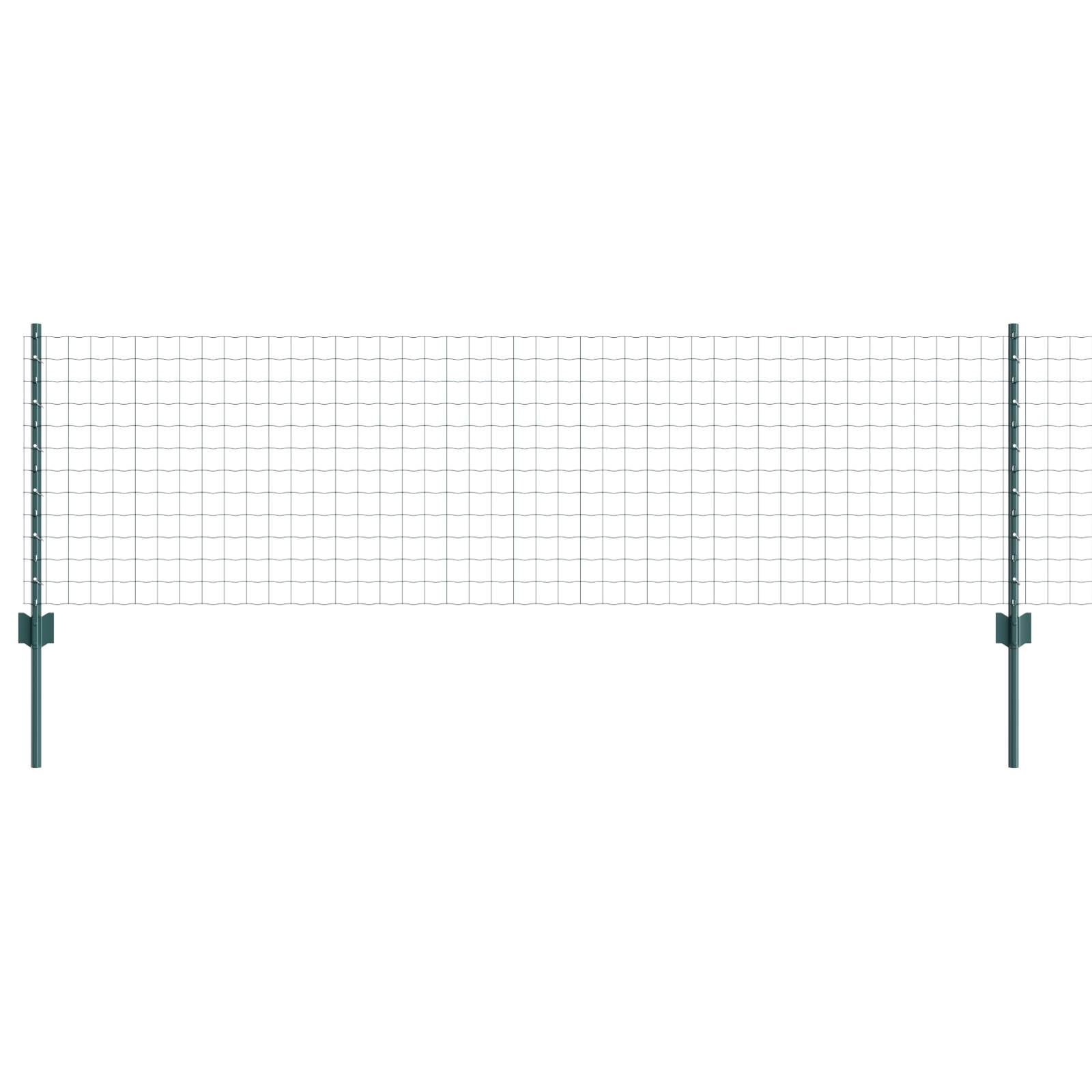vidaXL Euro Zaun mit 5 U-Posts Grün 0.6x10 m Stahl