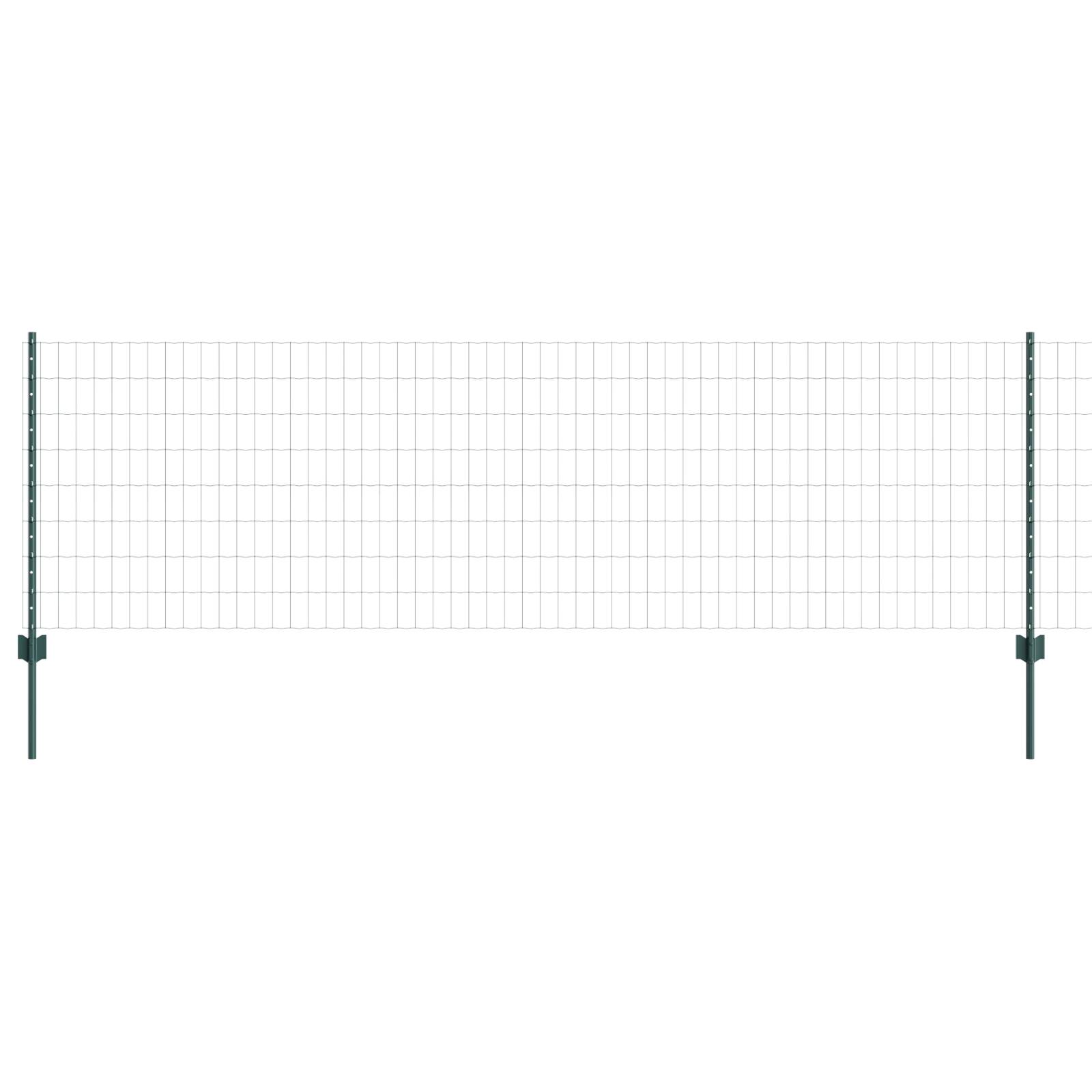 vidaXL Euro Zaun mit 5 U Pfosten Grün 0,8 x 10 m Stahl