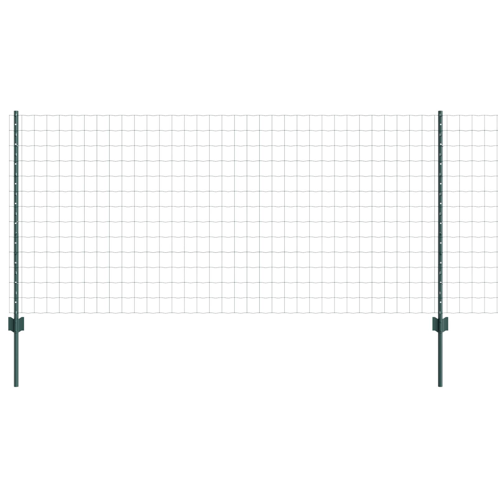 vidaXL Gartenzaunset Set aus 2 Grün Pulverbeschichteter Stahl 10 x 1 m