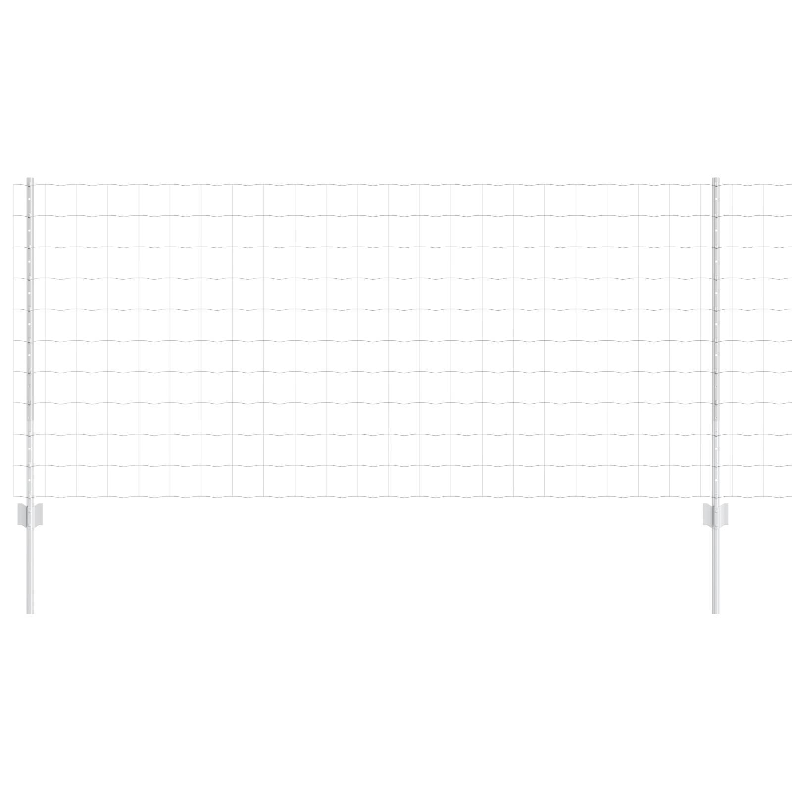 vidaXL Euro Zaun mit 10 U Pfosten Silber 1x10 m Stahl